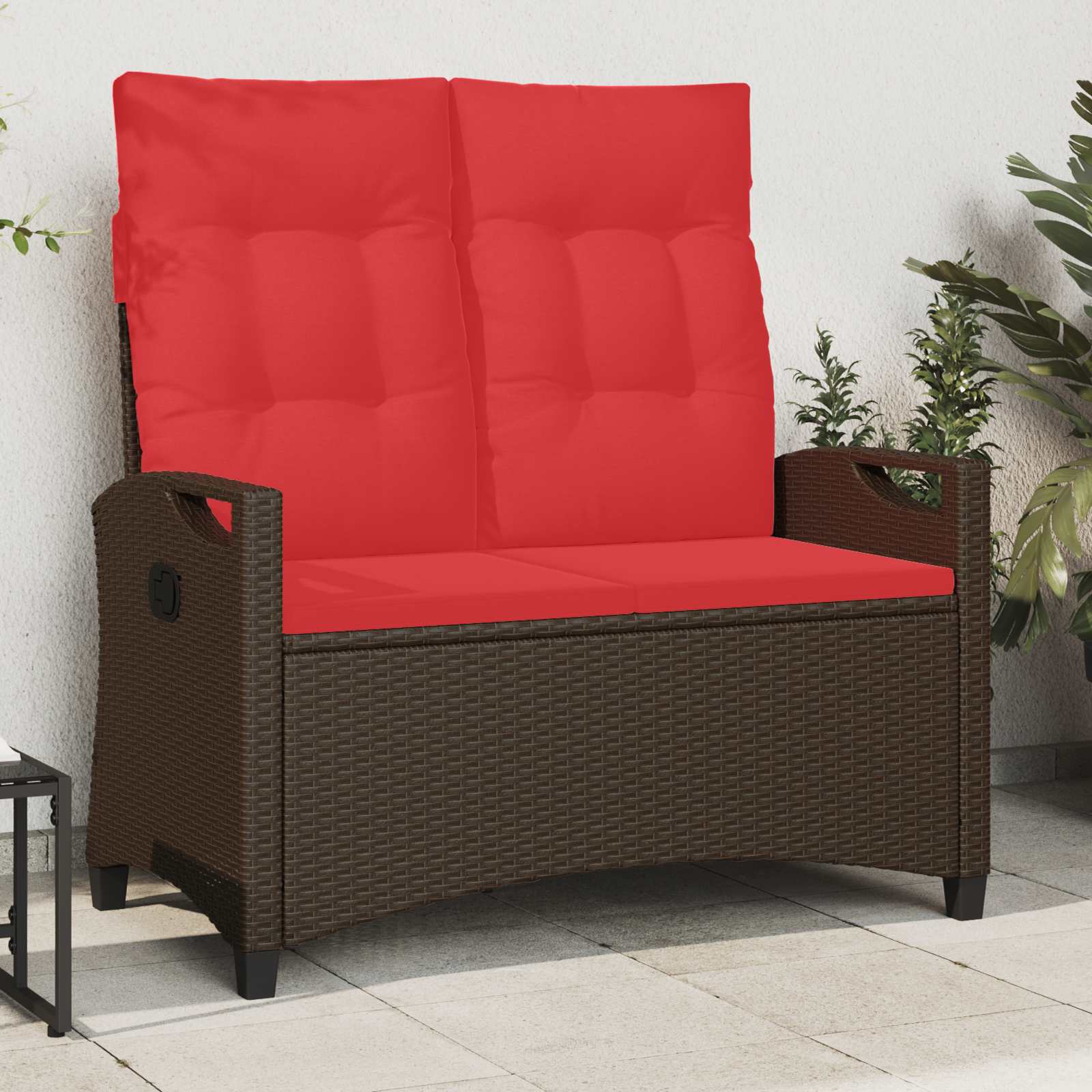 Gartenbank Schwarz 105 x 60 x 112 cm Stahl und Polyester
