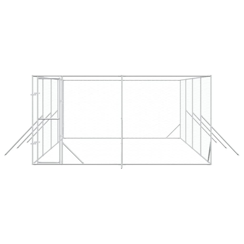 Outdoor-Hundezwinger Silbern 2x2x2 m Verzinkter Stahl