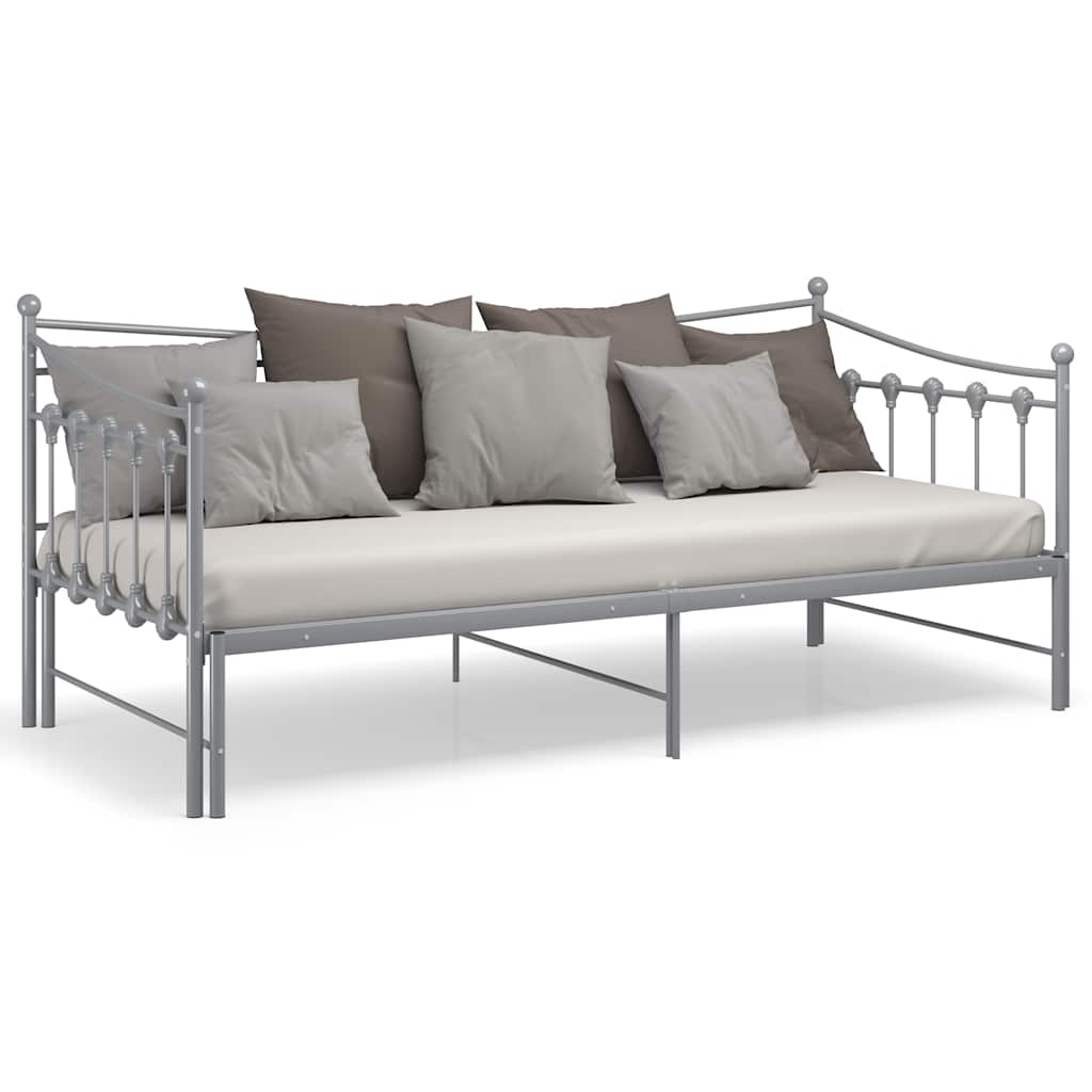 Ausziehsofa Bettgestell Schwarz Metall 90x200 cm
