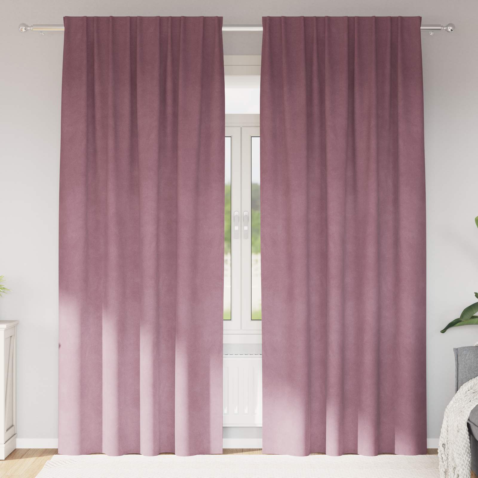 Verdunkelungsvorhänge 2 pcs Schwarz 140 x 140 cm Samt