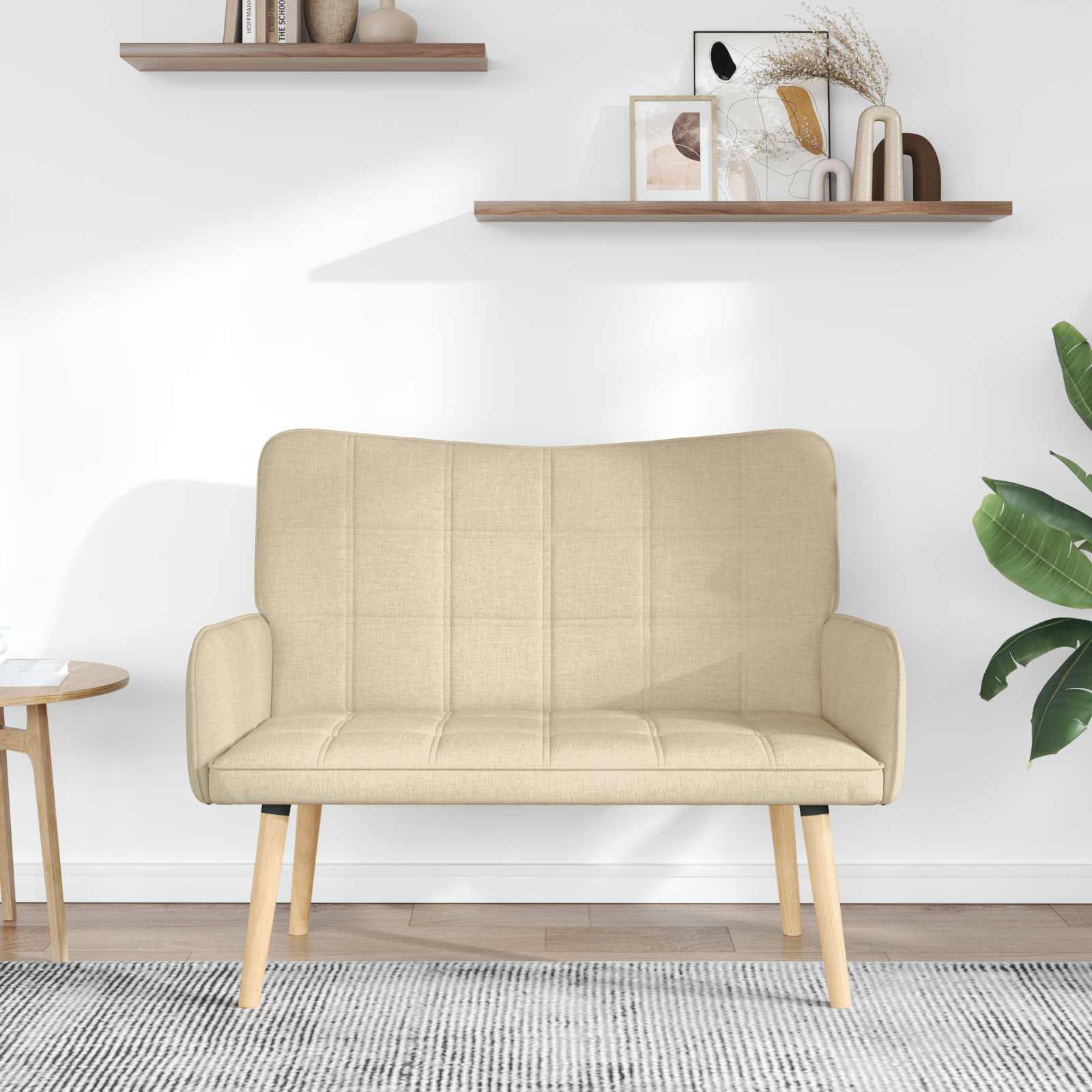 2-Sitzer Sofa Hellgrau 115 x 61 x 87 cm Stoff