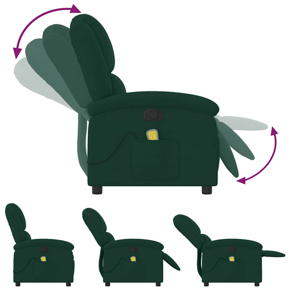 Massage-Relaxsessel, hellgrauer Samt