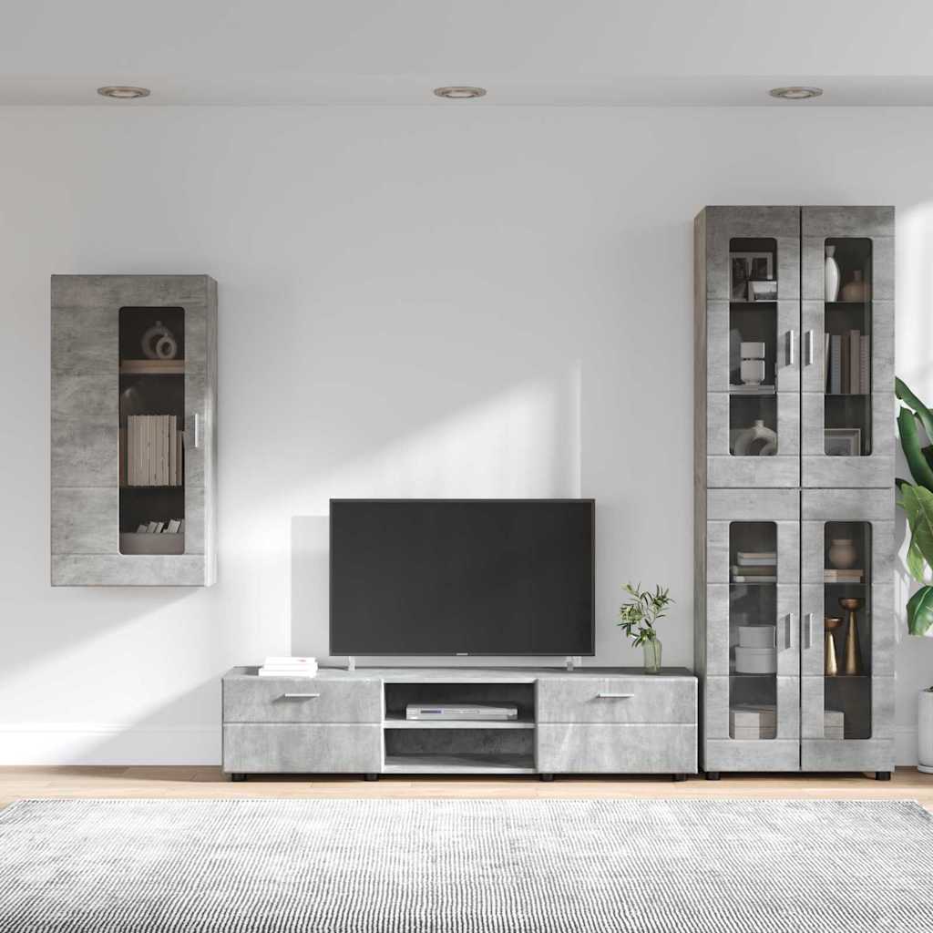 Highboard mit Regal FLORIN Weiß 60 x 35 x 182 cm Holzwerkstoff