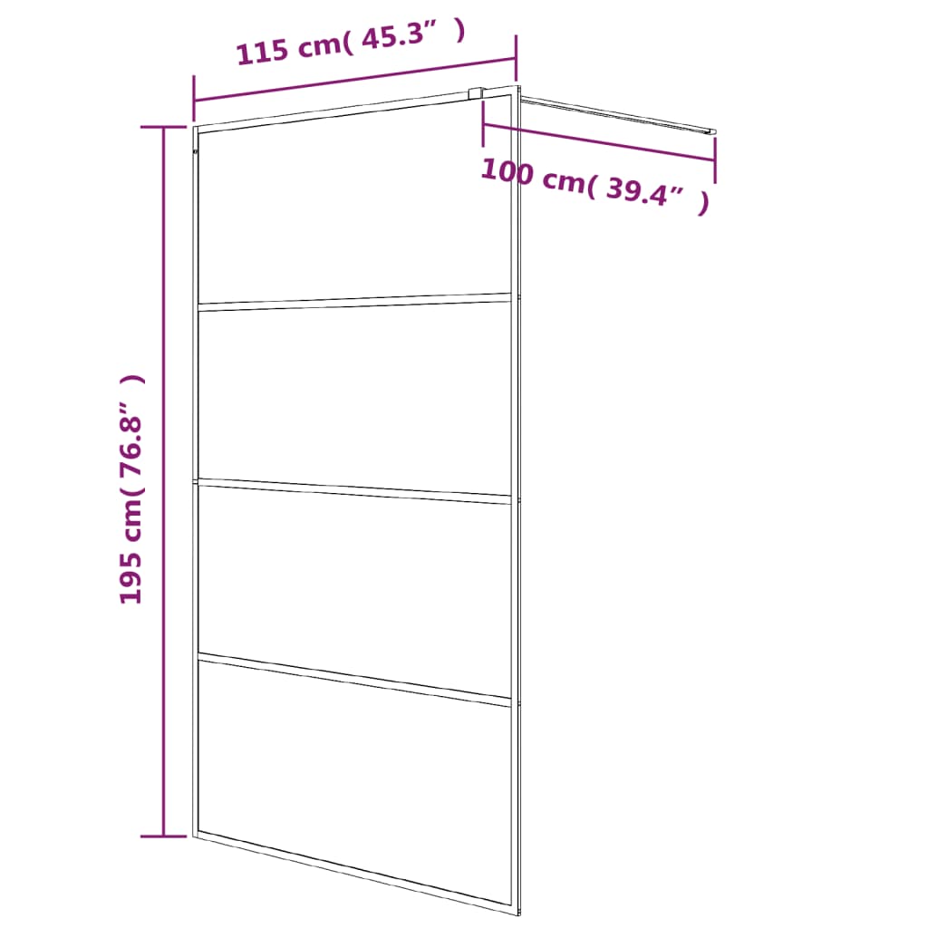 Duschwand für Begehbare Dusche mit Klarem ESG Glas 80x195 cm