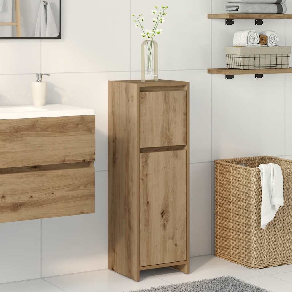 Badezimmerschrank Weiß 30x30x95 cm Holzwerkstoff