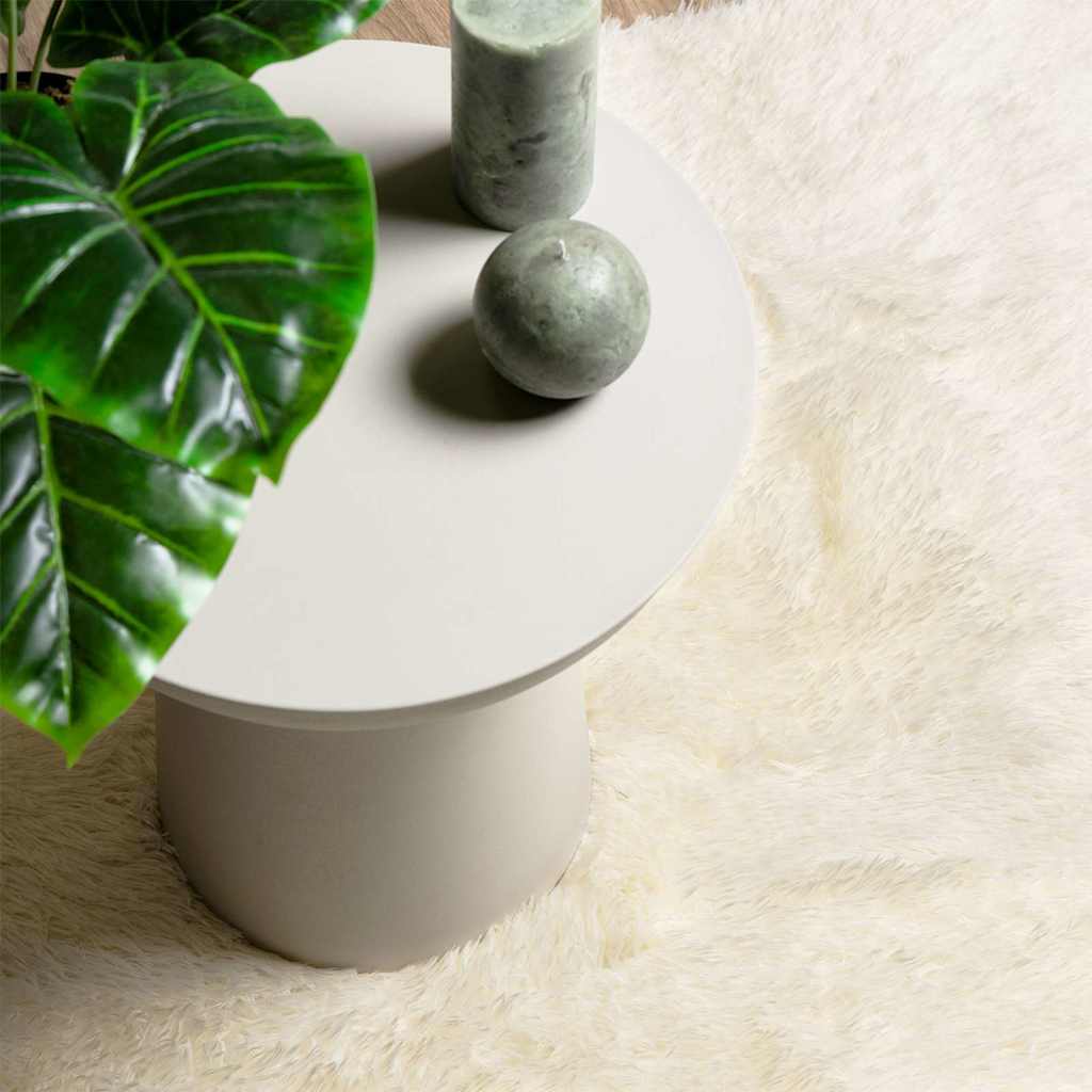 Teppich Shaggy Hochflor NAVARRA Beige 60x100 cm Polyester
