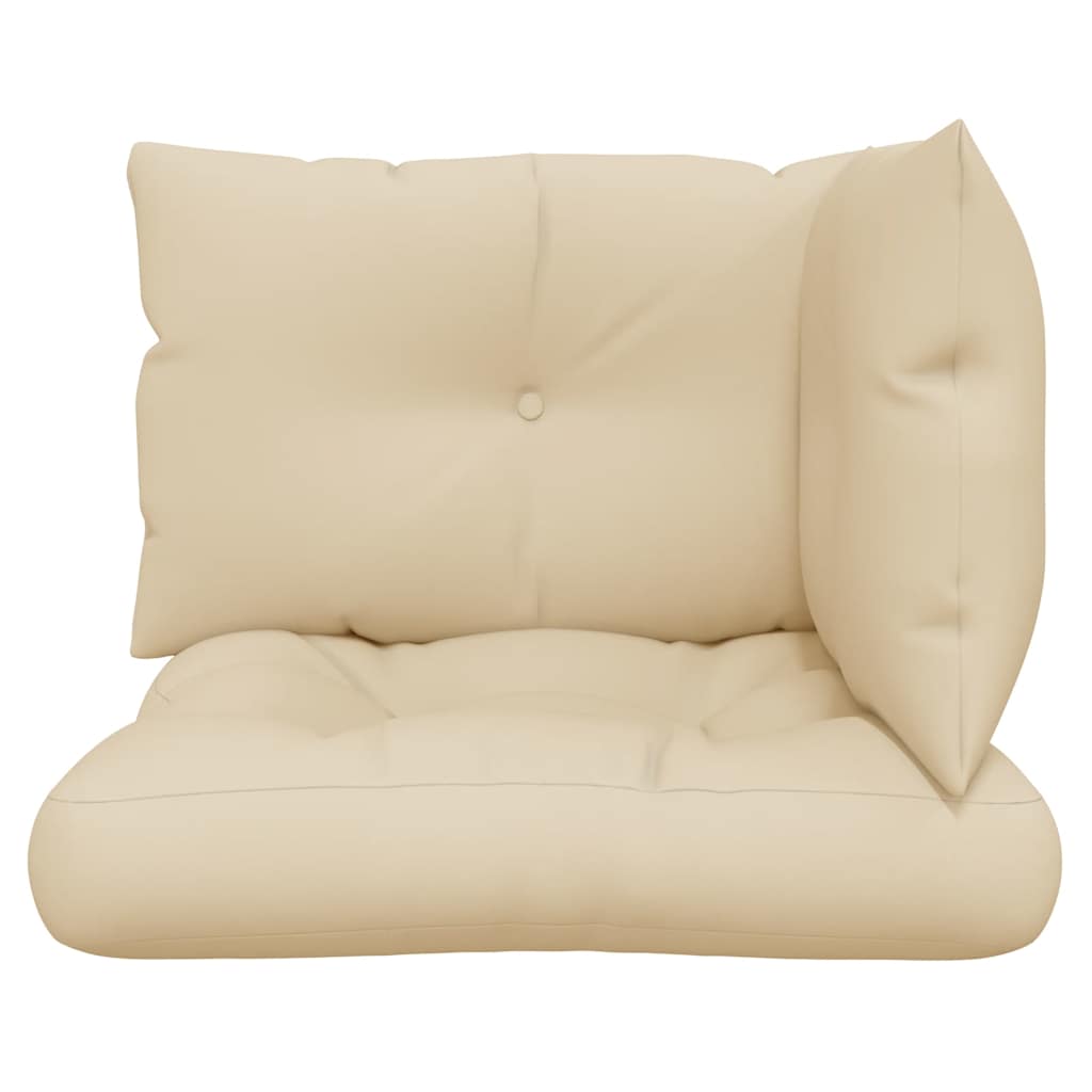 Palettenkissen 3-tlg. Taupe Stoff