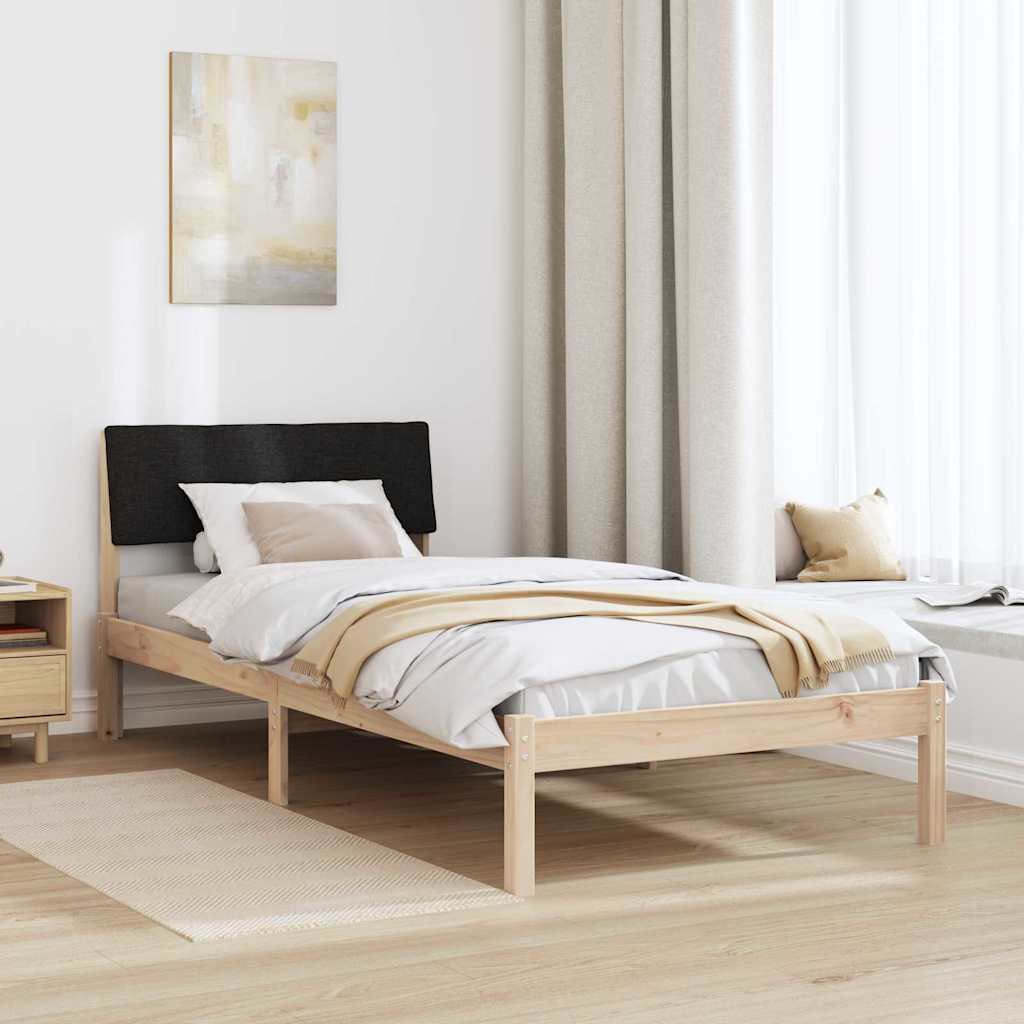 Bettgestell Braun und hellgrau 200 x 200 cm Massivholz Kiefer