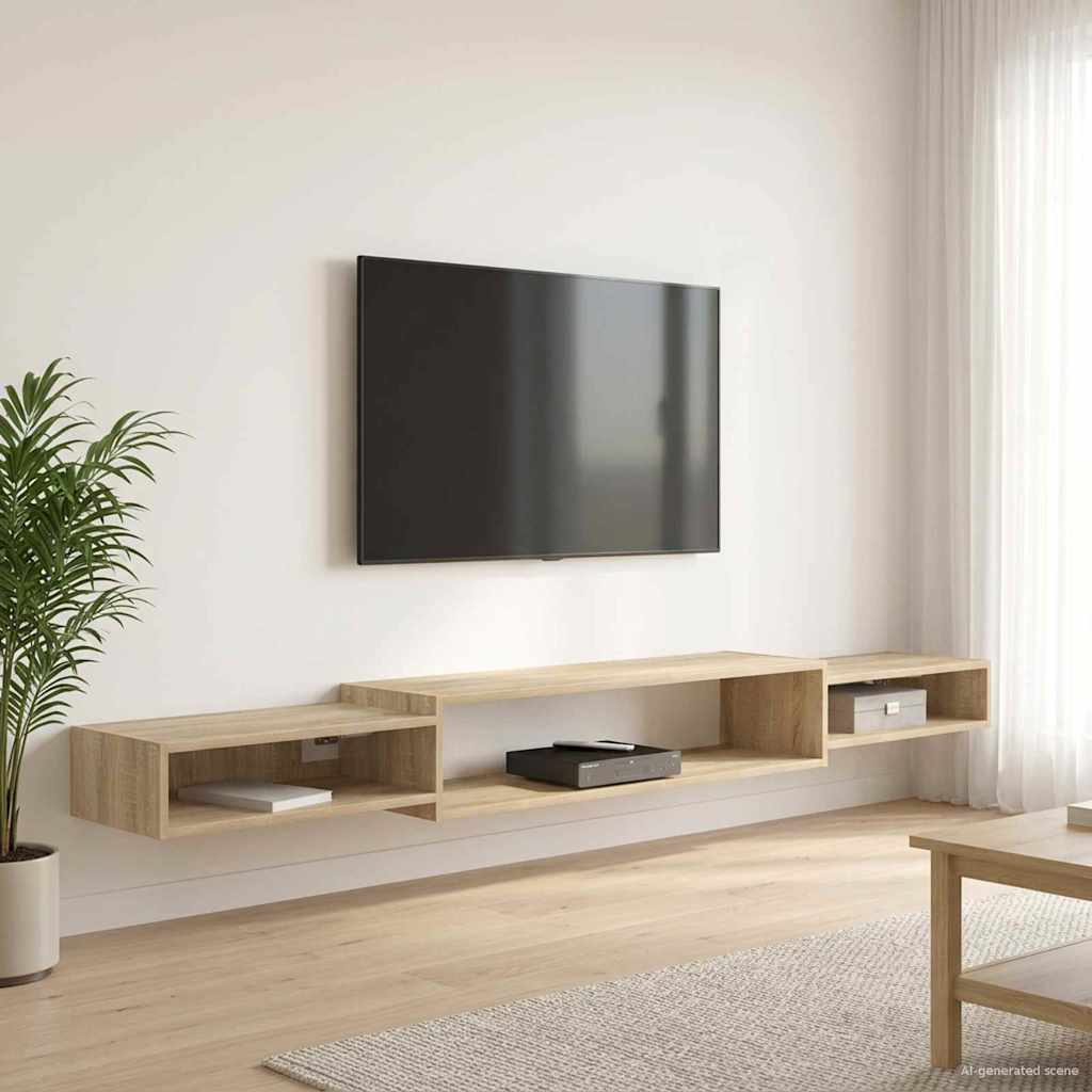 Wandmontierter TV-Schrank Wandhalterung Weiß 140 x 28 x 21 cm