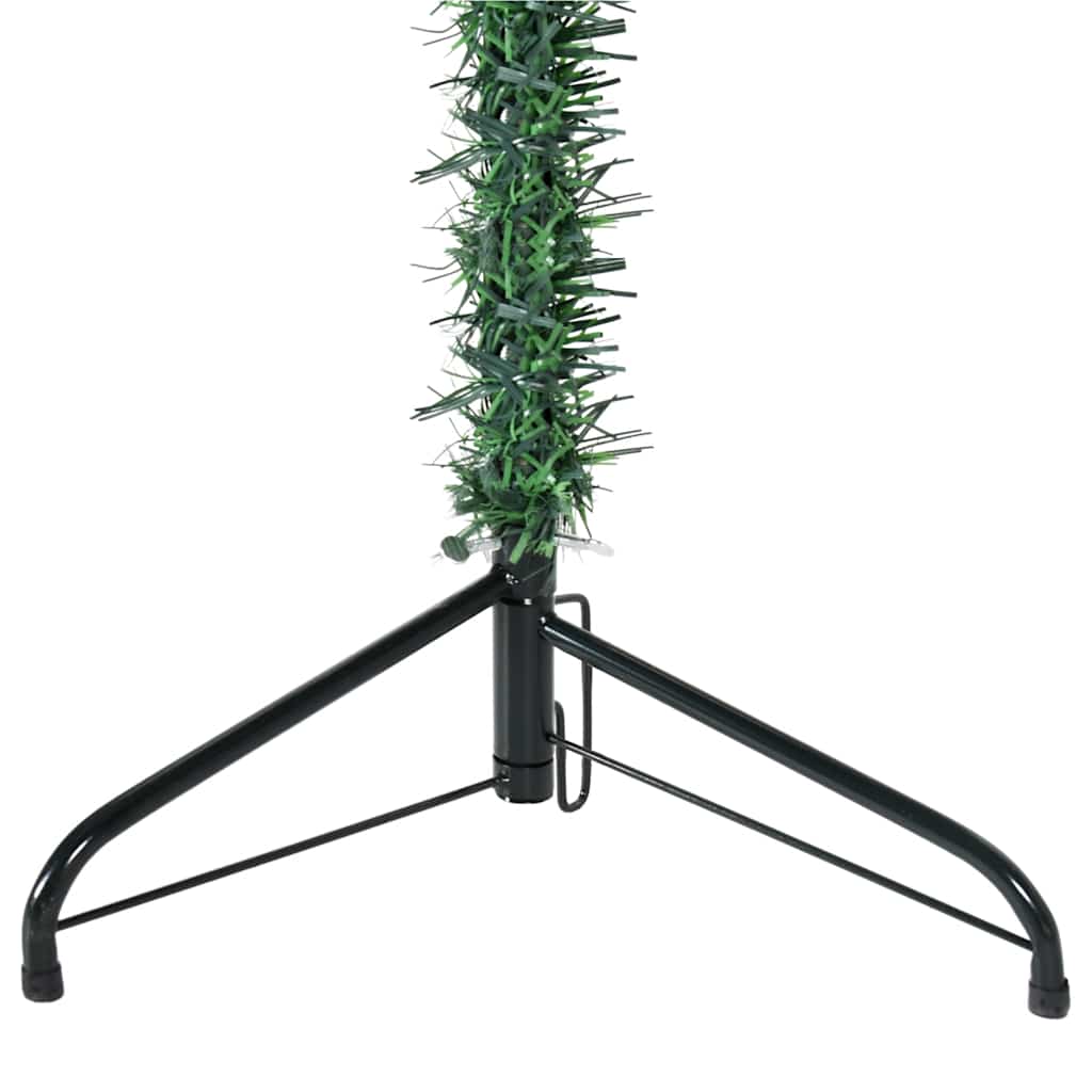 Künstlicher Halb-Weihnachtsbaum mit Ständer Schlank Weiß 180 cm