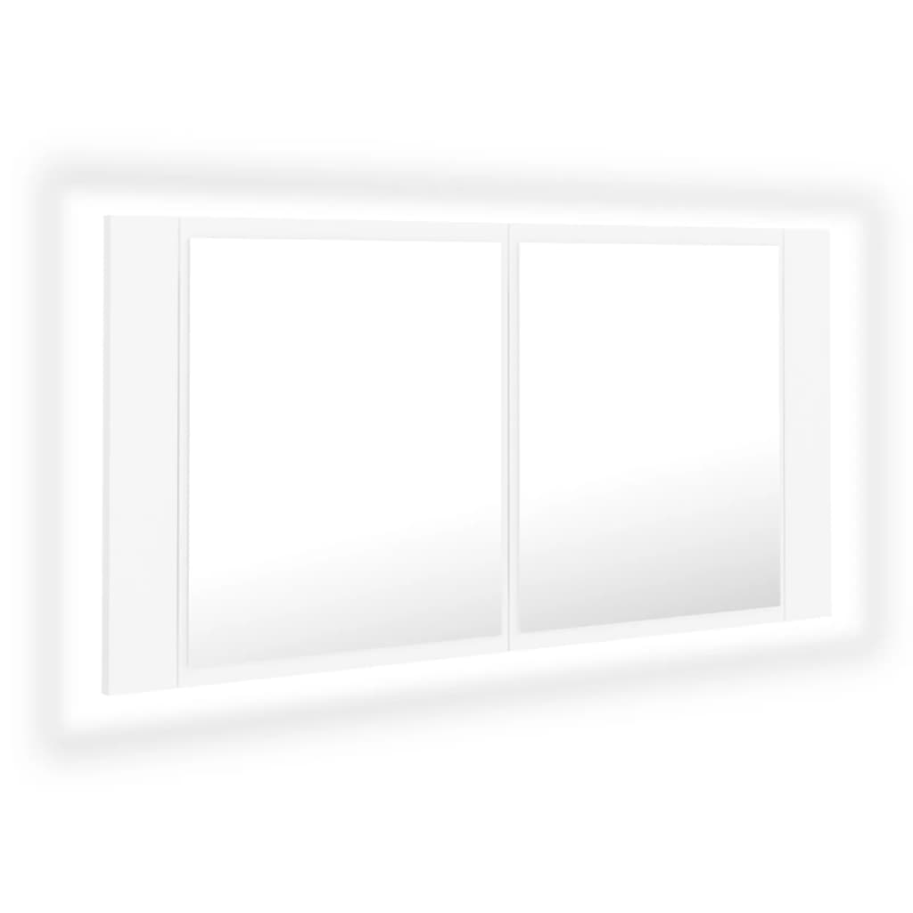 LED-Bad-Spiegelschrank Grau 90x12x45 cm Acryl