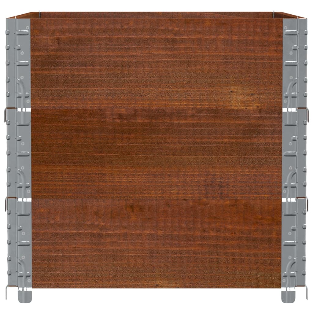 Paletten-Aufsatzrahmen Schwarz 80x60 cm Massivholz Kiefer
