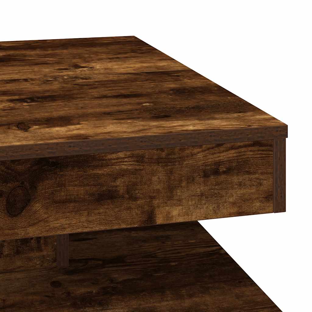 Couchtisch 360-Grad Drehbar Weiß 90x90x34,5 cm