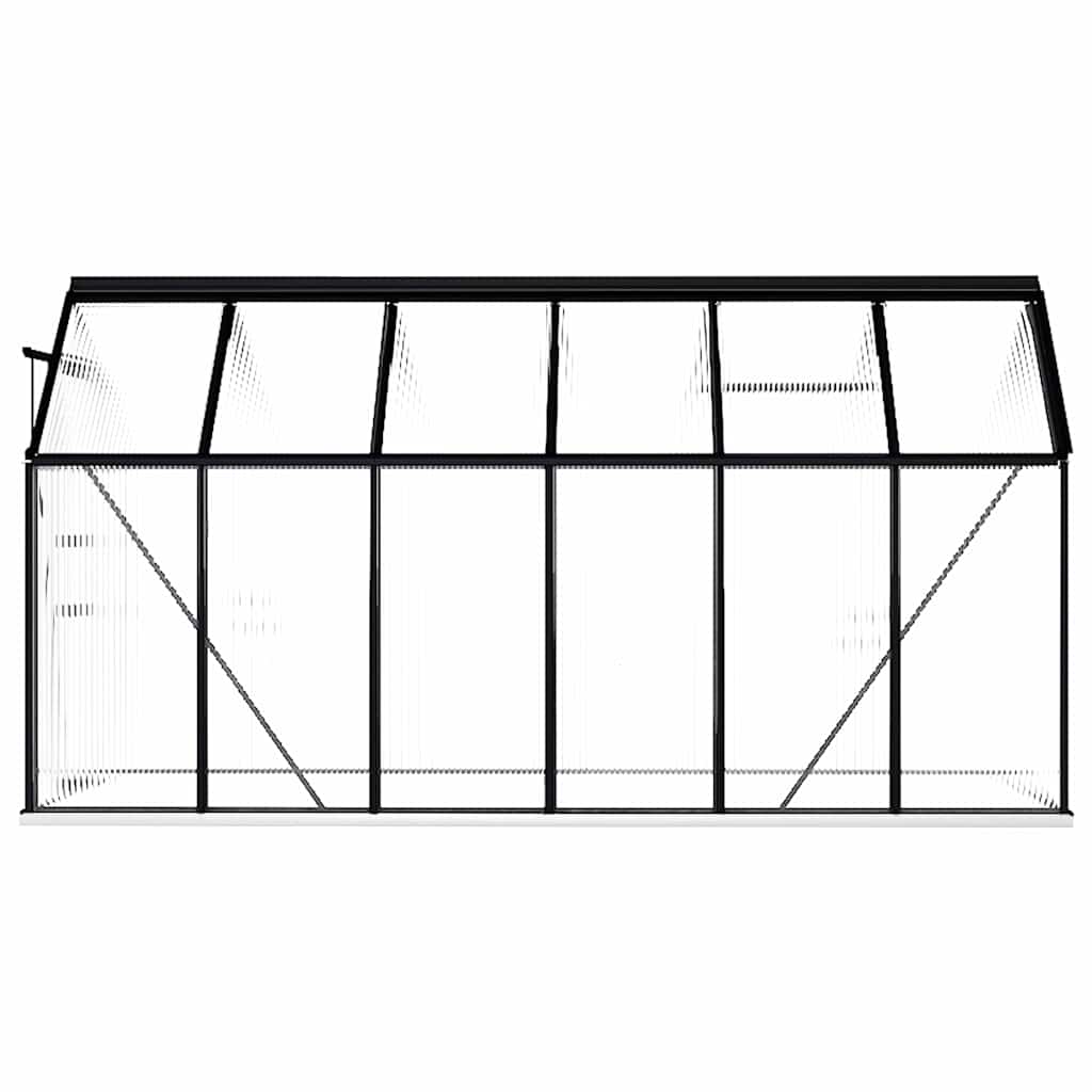 Gewächshaus mit Fundament Anthrazit Aluminium 3,61 m²