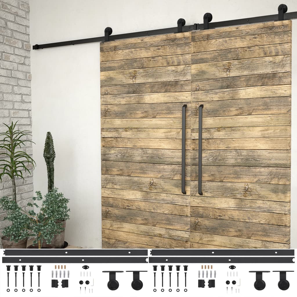 Schiebetürbeschlag-Set SKIEN 183 cm Stahl Schwarz