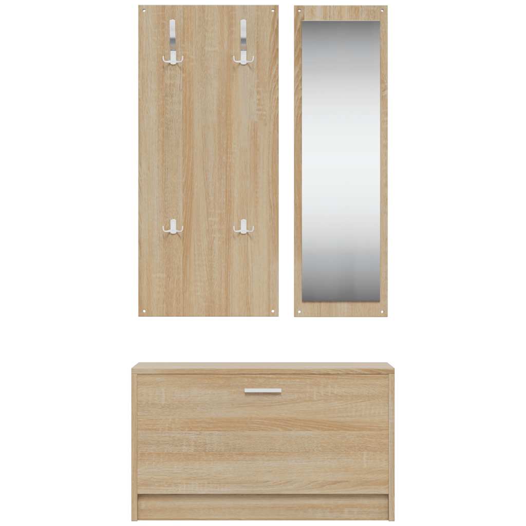 Garderoben Flur 3-in-1 Schuhschrank Schuhkipper Spiegel
