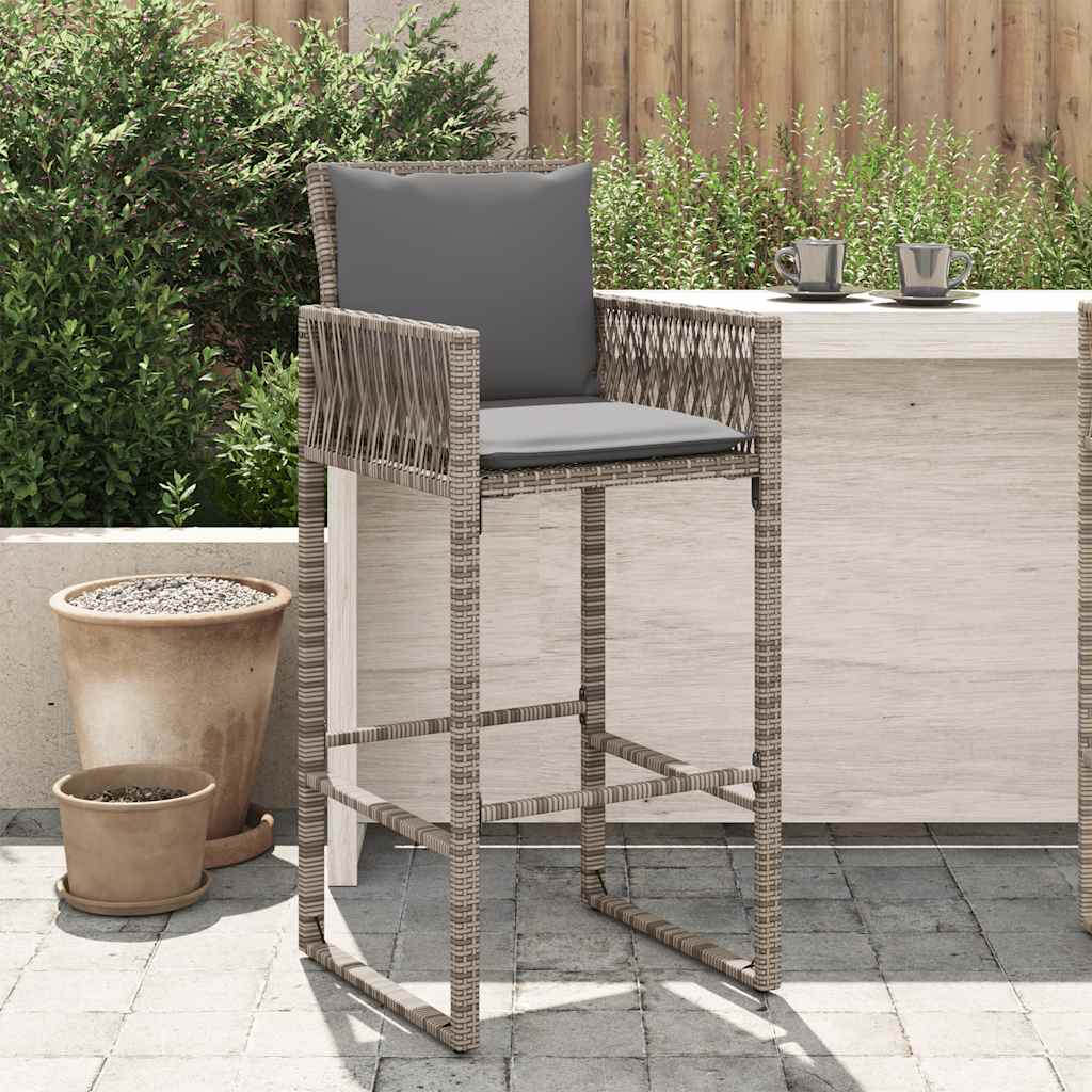 Garten-Barhocker 2 Stk. Schwarz Poly Rattan