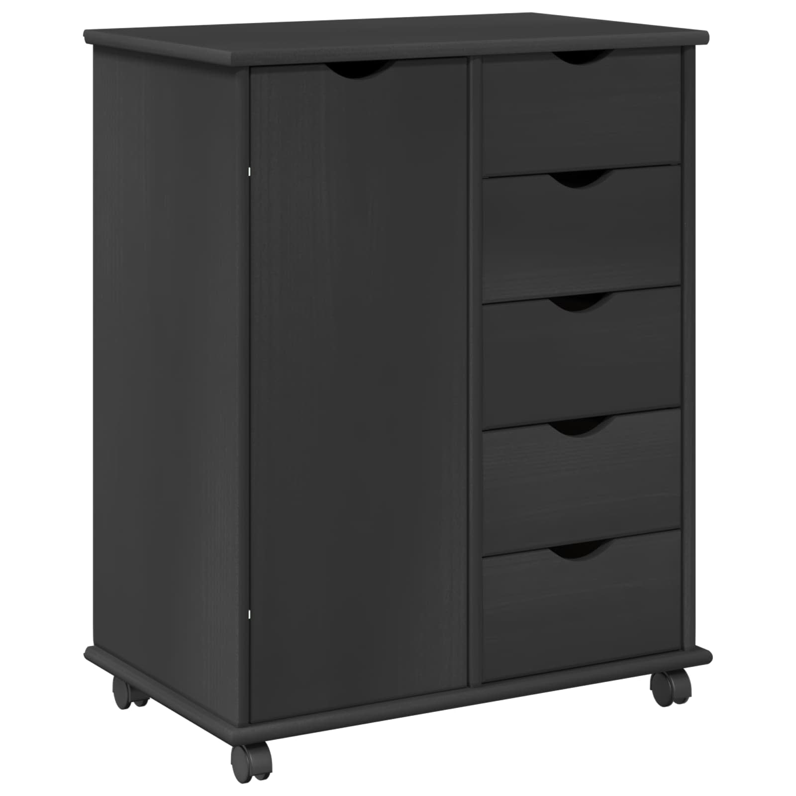 Rollschrank Honigbraun 63,5 x 39 x 79 cm Massivholz Kiefer
