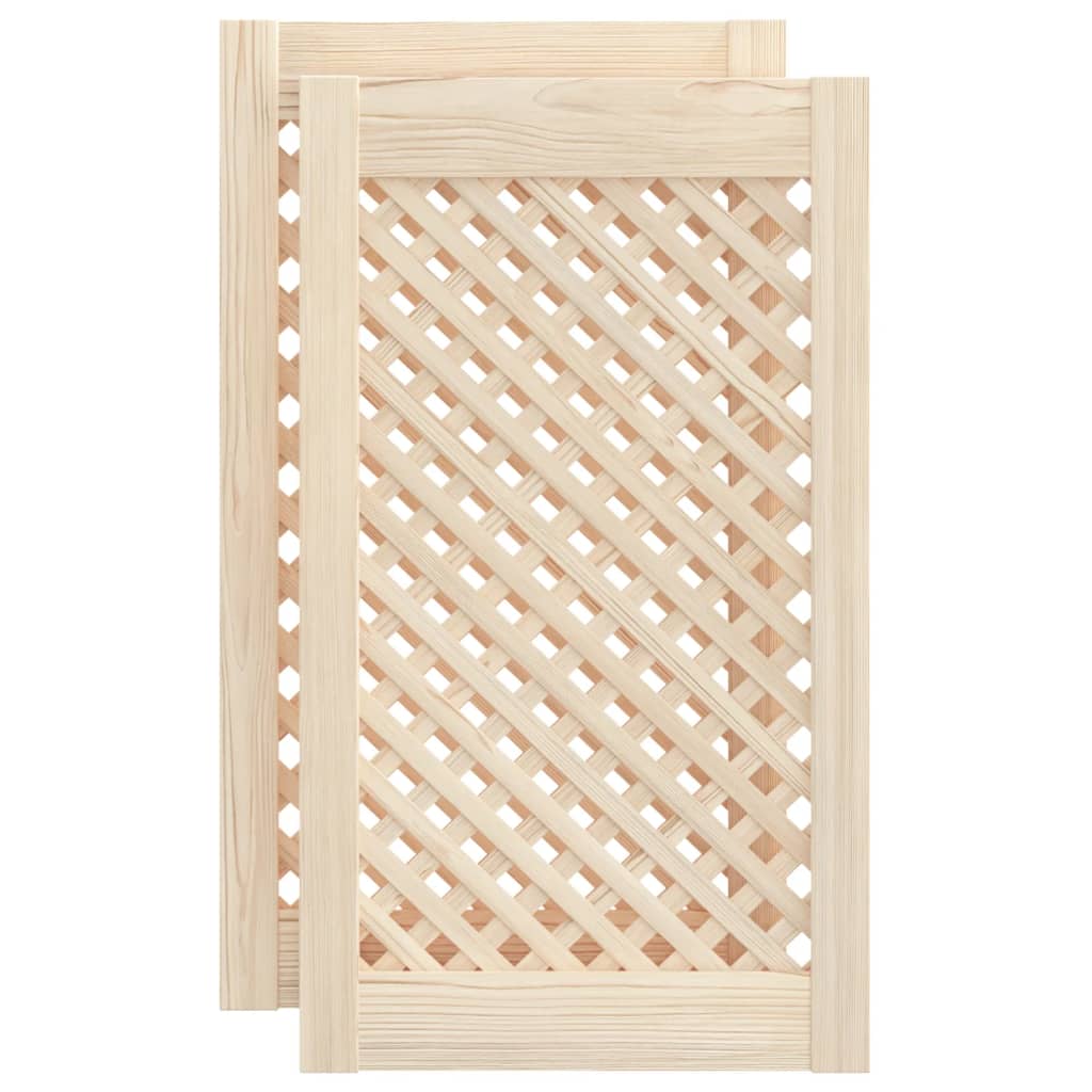 Schranktüren 2 Stk. Gitter-Design 39,5x39,5cm Massivholz Kiefer