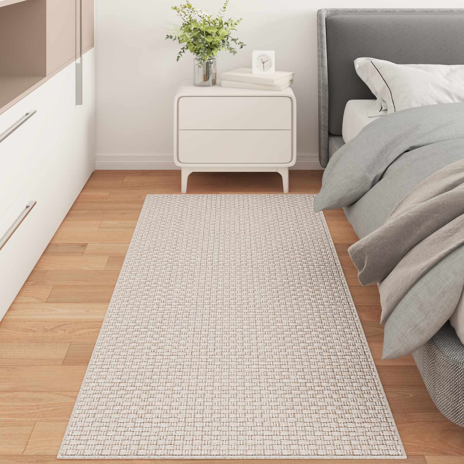 Bereichsteppiche Rechtwinklig FARO Creme 150 x 80 cm Polyester
