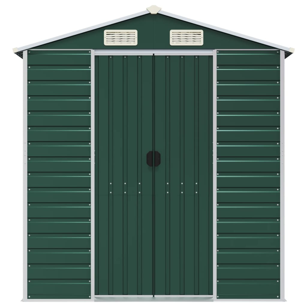 Gerätehaus Grün 191x130x198 cm Verzinkter Stahl