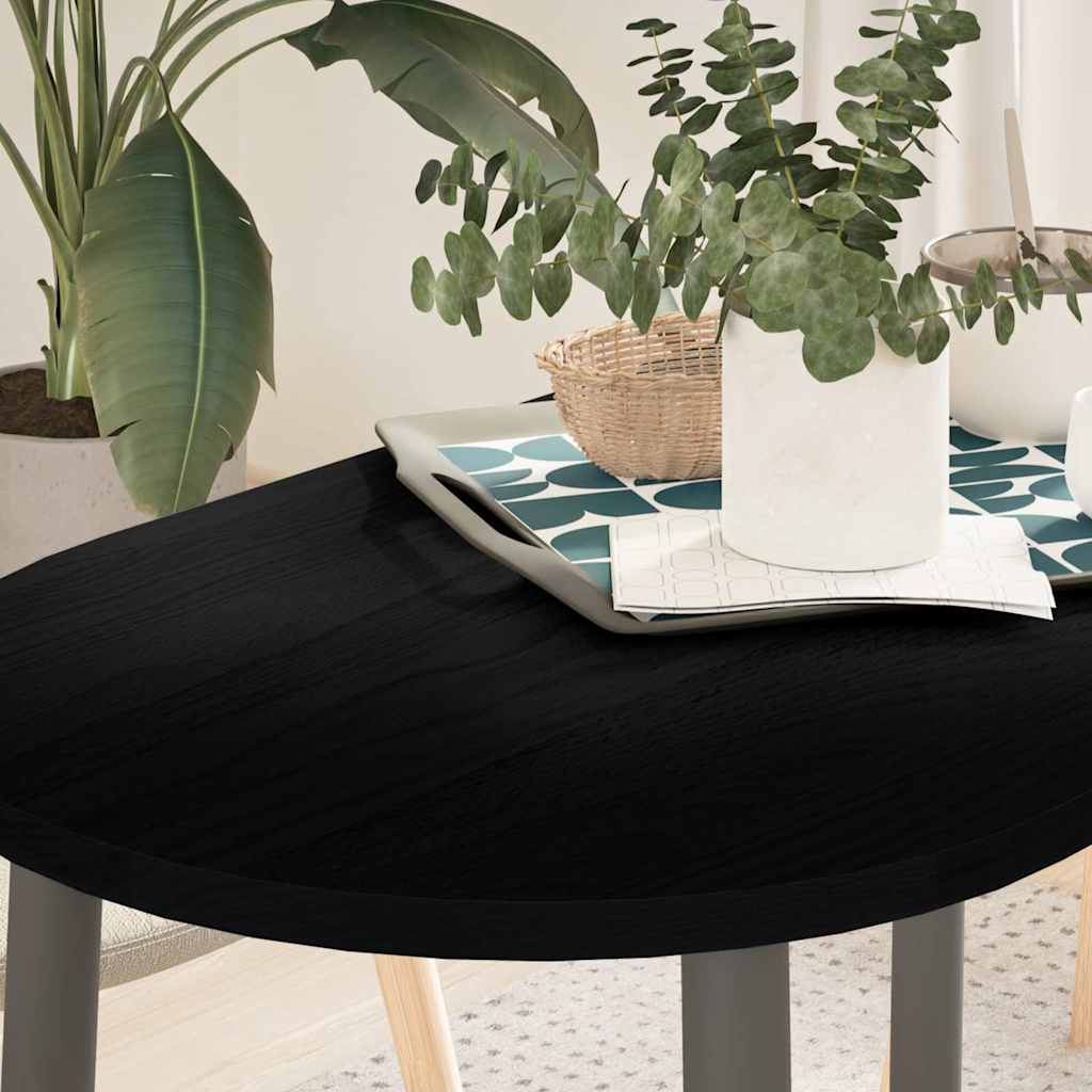 Tischplatte 80x40x2 cm Massivholz Eiche Oval