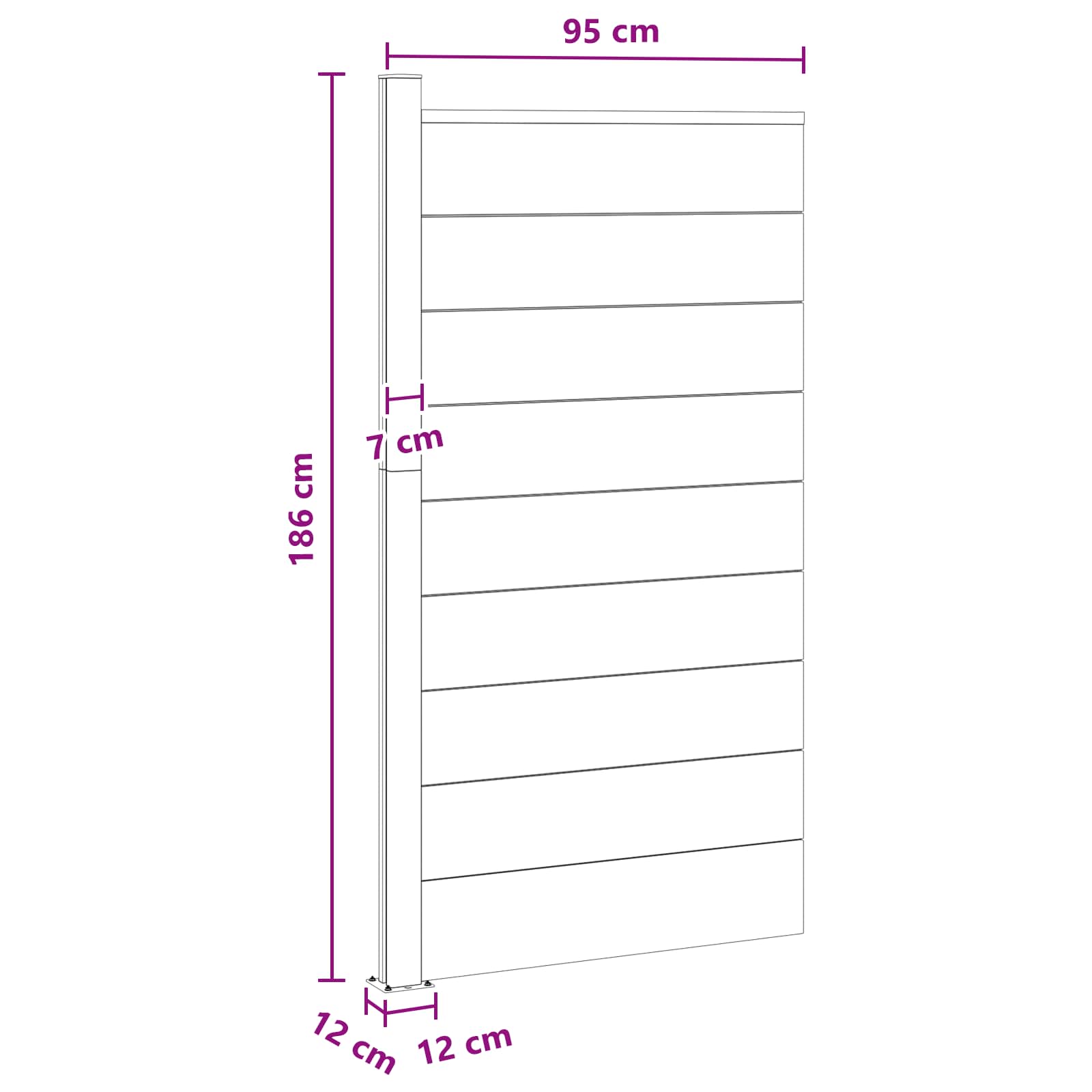 Zaunelement WPC 95x186 cm Braun