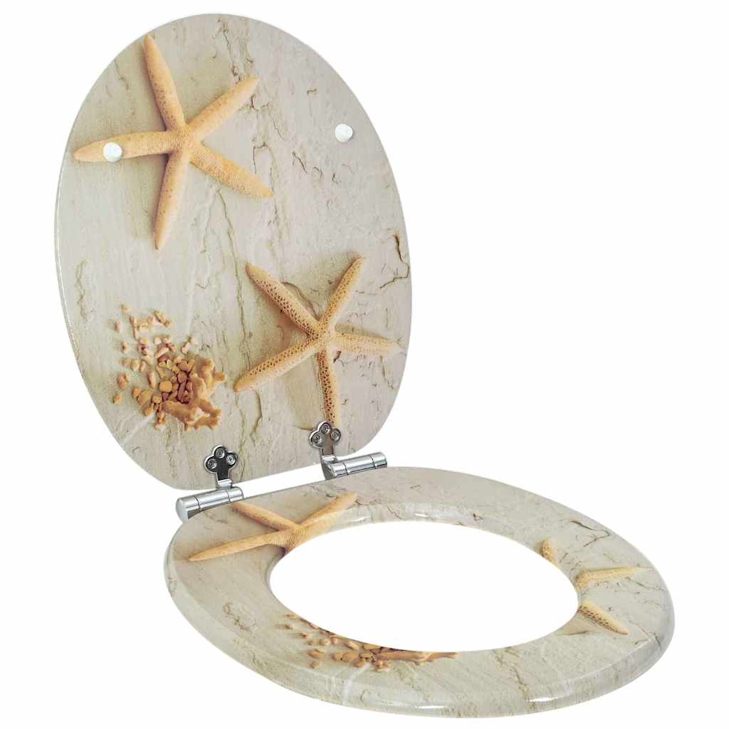 Toilettensitz MDF Deckel Schlichtes Design Weiß