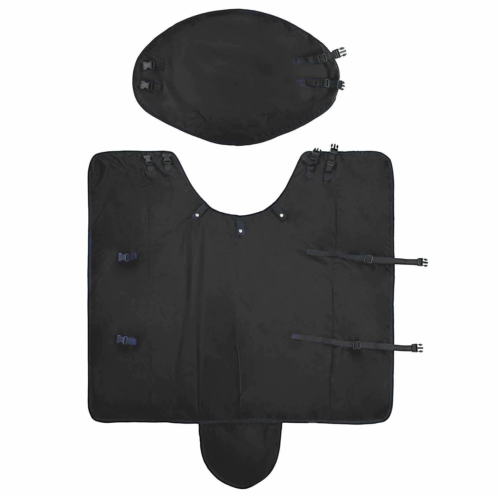 Pferdedecke Dunkelgrün und Schwarz 75 cm Polyester