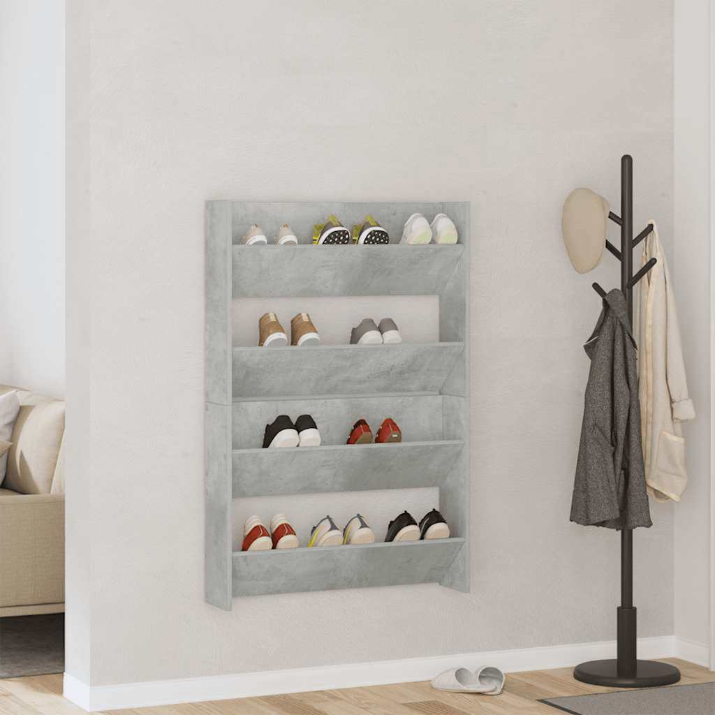Wand-Schuhschränke 4 Stk. Weiß 60x18x60 cm Holzwerkstoff