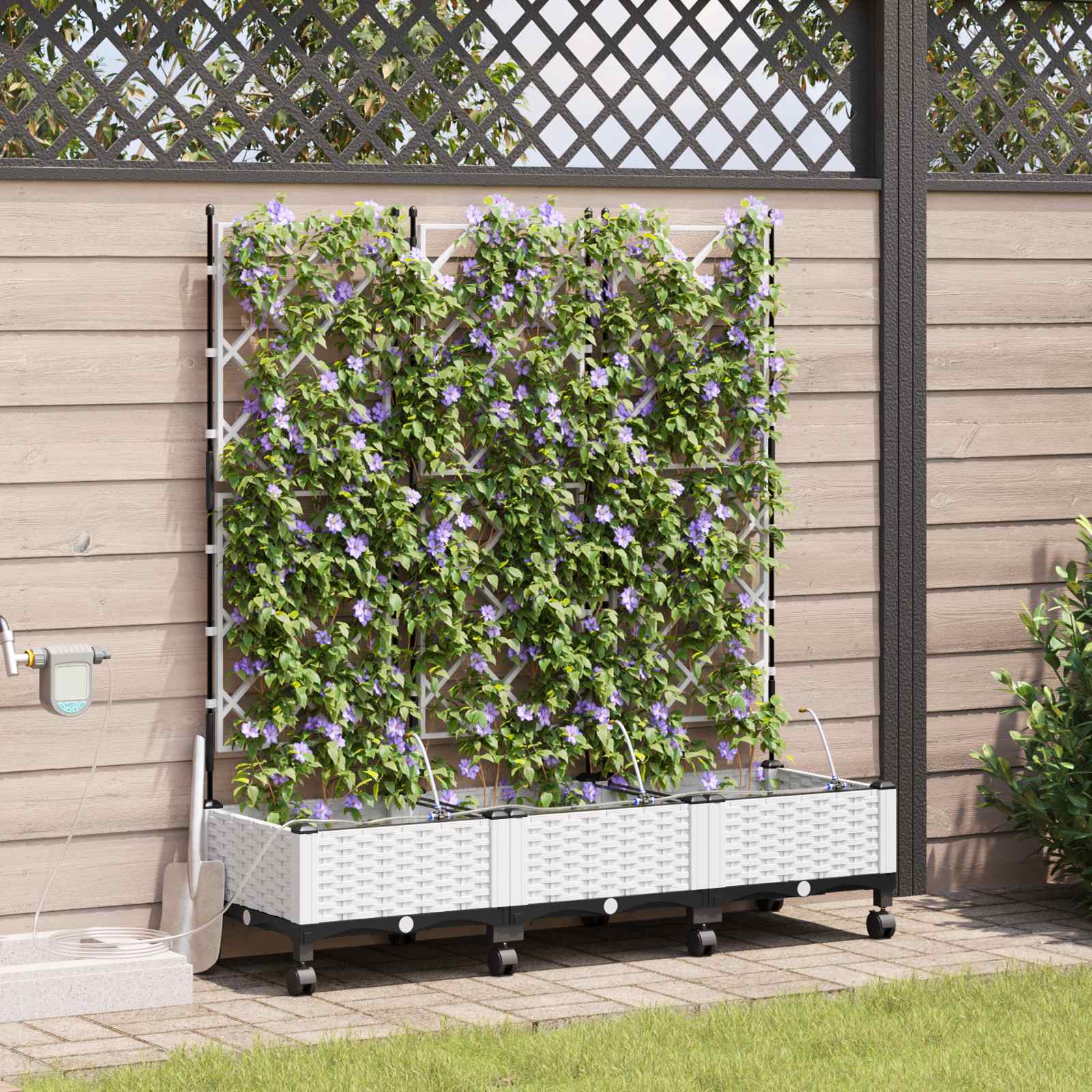 Garten-Pflanzgefäß 4 Stk. Braun 160 x 40 x 22 cm PP