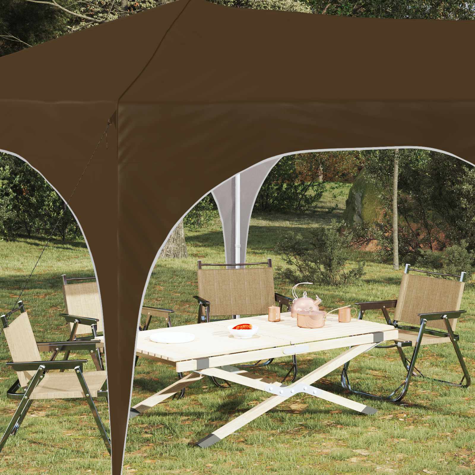 Pop-up Partyzelt 575 x 288 x 245 cm Creme Oxford-Stoff