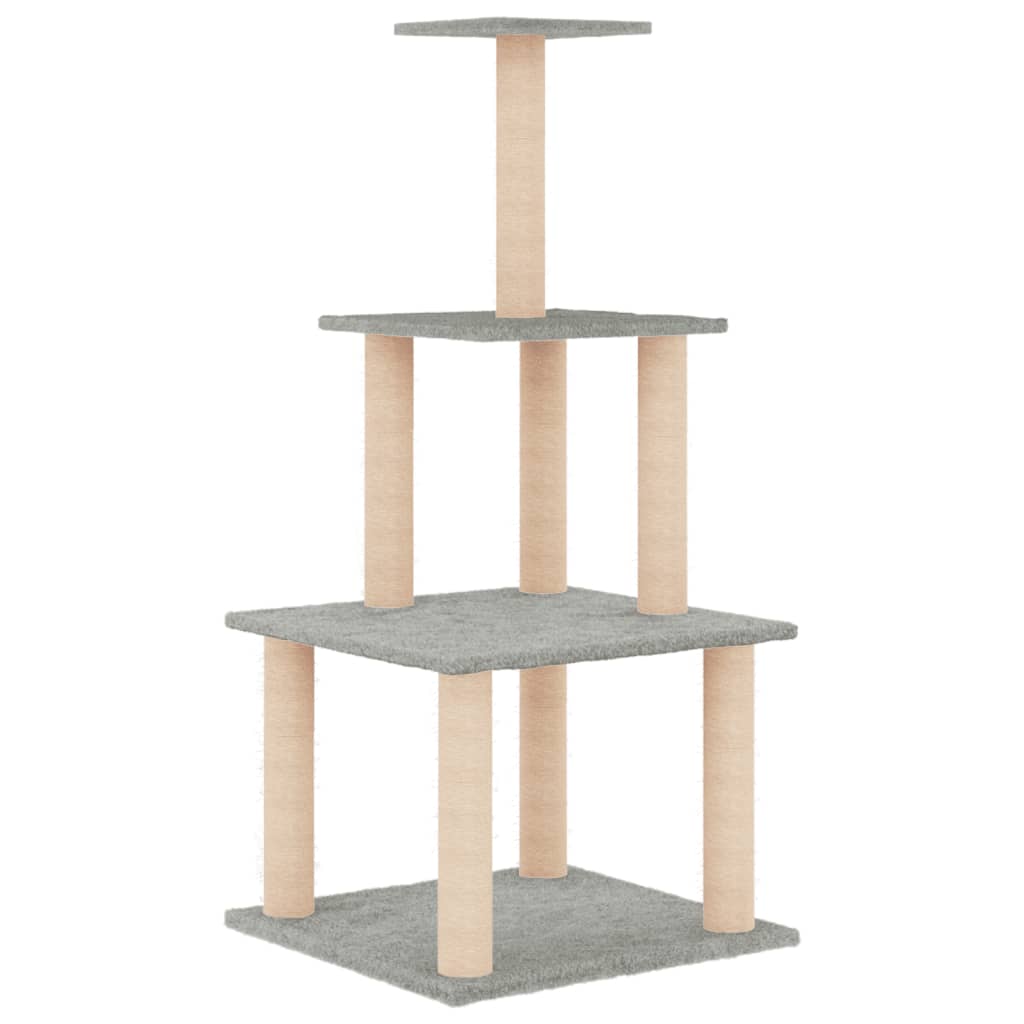 Kratzbaum mit Sisal-Kratzsäulen Creme 111 cm