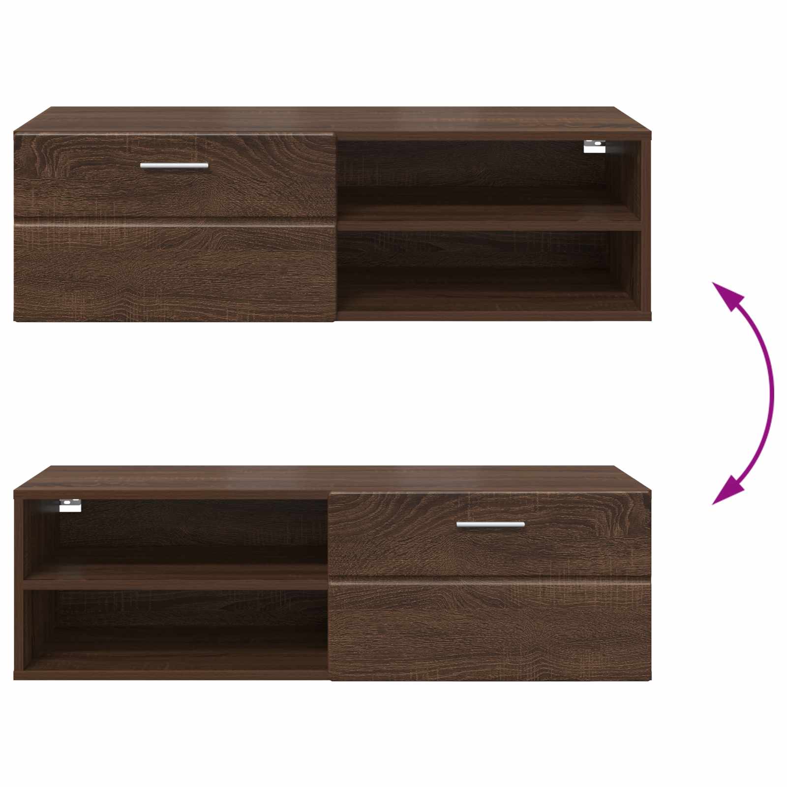 Highboard mit Regal FLORIN Weiß 60 x 35 x 182 cm Holzwerkstoff