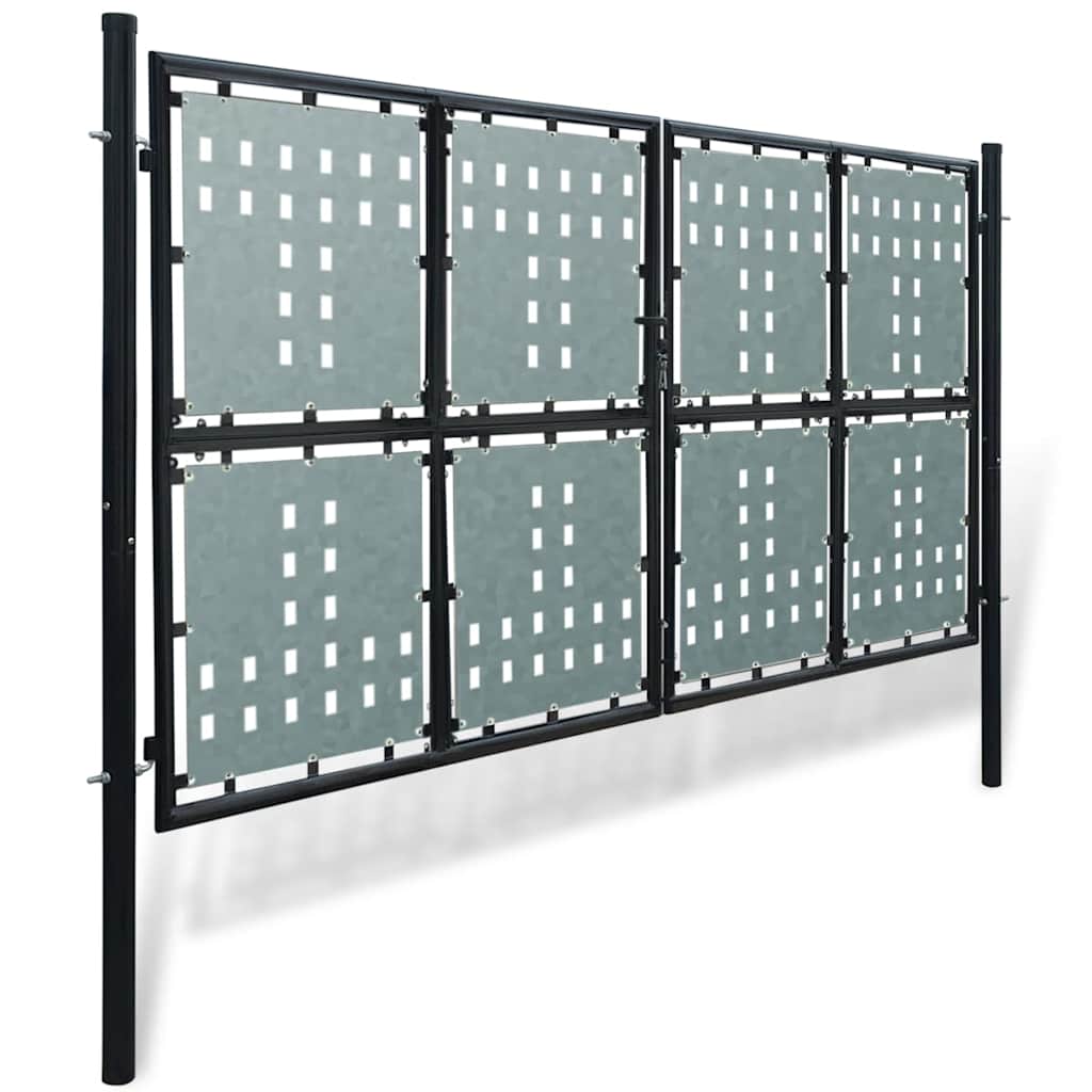 Schwarzes Einzeltor für Zäune 100 x 200 cm