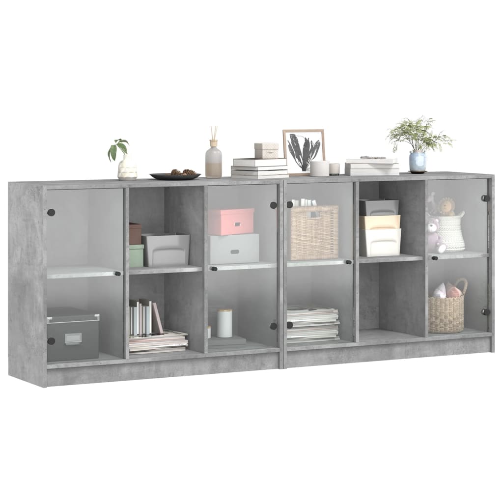 Bücherschrank mit Türen Weiß 204x37x75 cm Holzwerkstoff