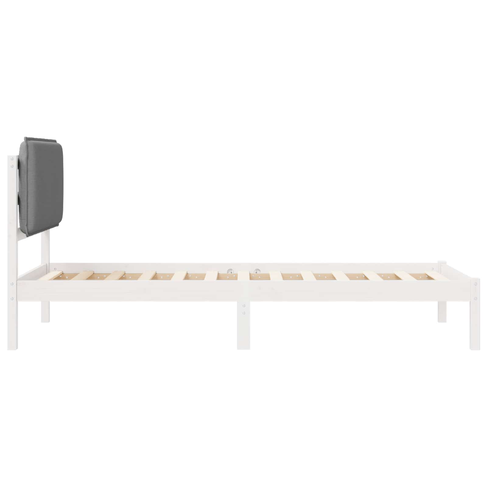 Bettgestell mit gepolstertem Kopfteil Hellgrau 200 x 200 cm