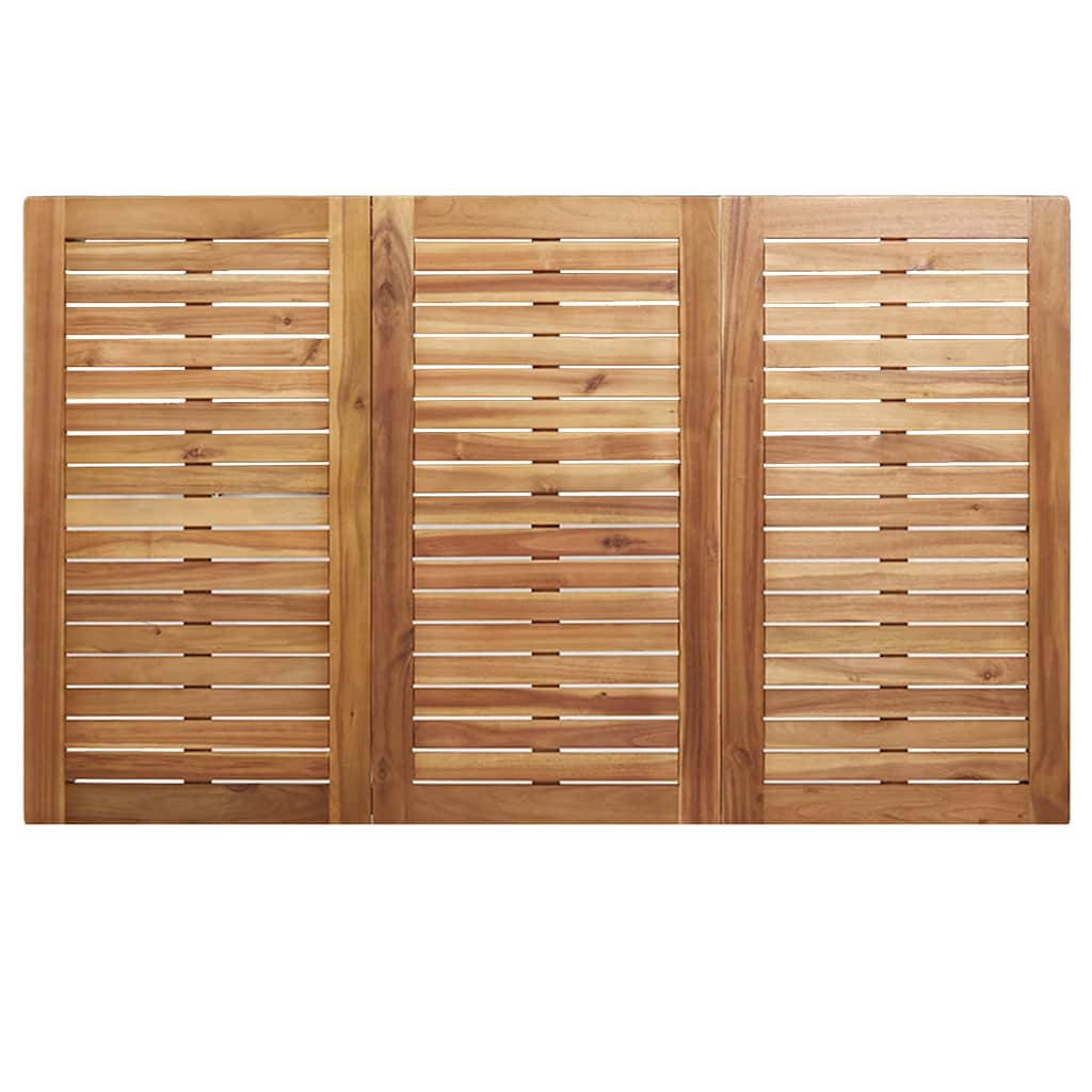 Esstisch 90x90x75 cm Massives Akazienholz und Edelstahl
