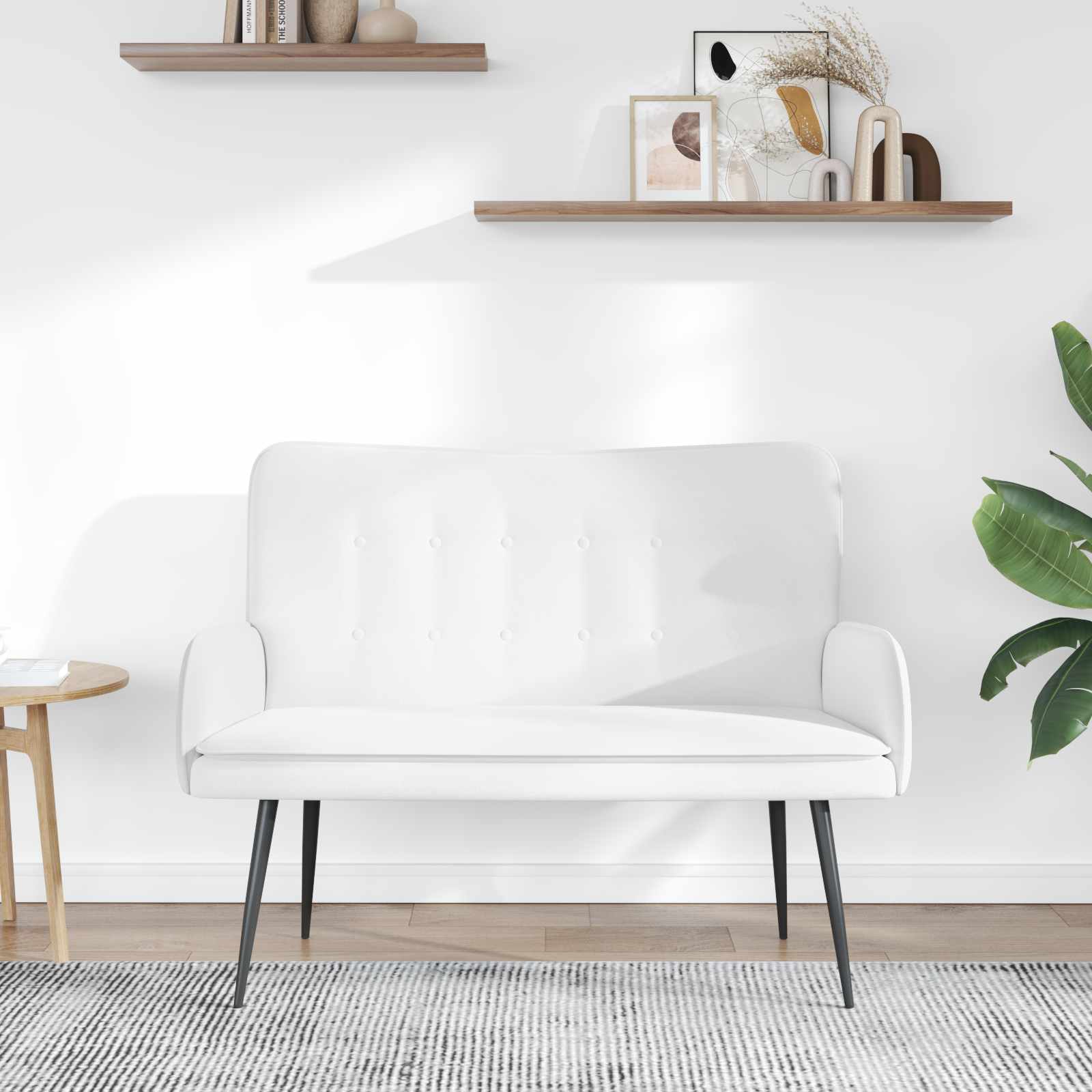 2-Sitzer Sofa Hellgrau 115 x 61 x 87 cm Stoff