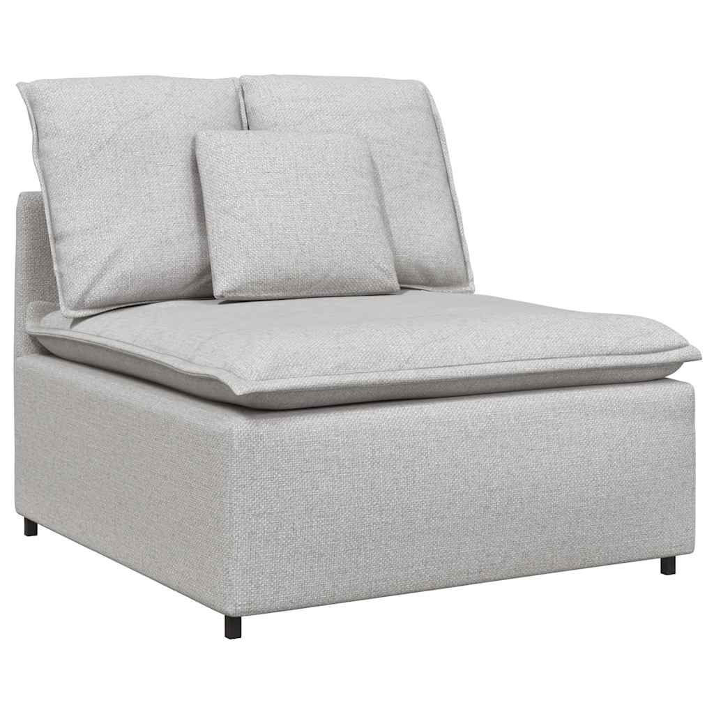 Modulares Sofa Endmodul mit Armlehne Kissen Hellgrau 100 cm