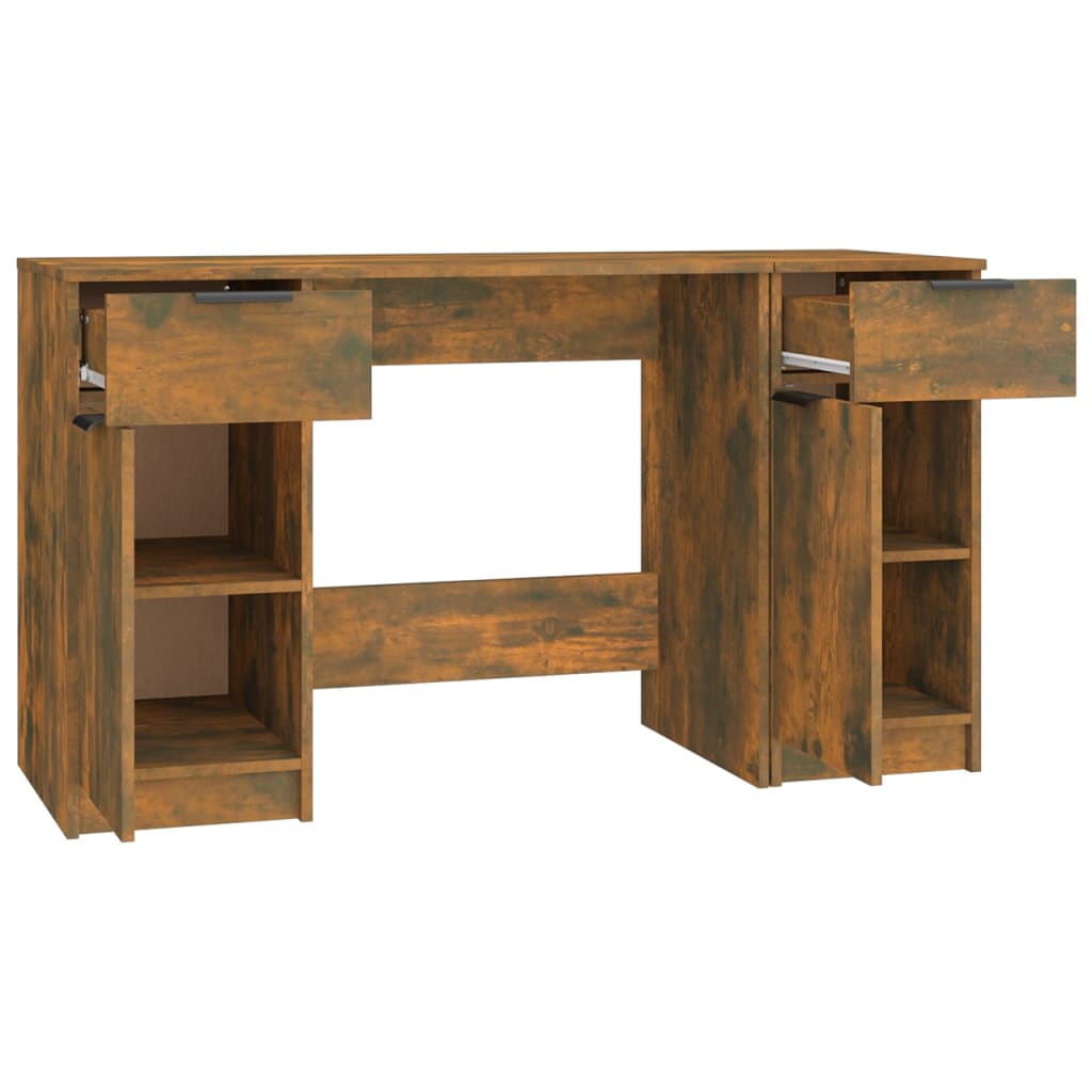 Schreibtisch mit Beistellschrank Weiß Holzwerkstoff