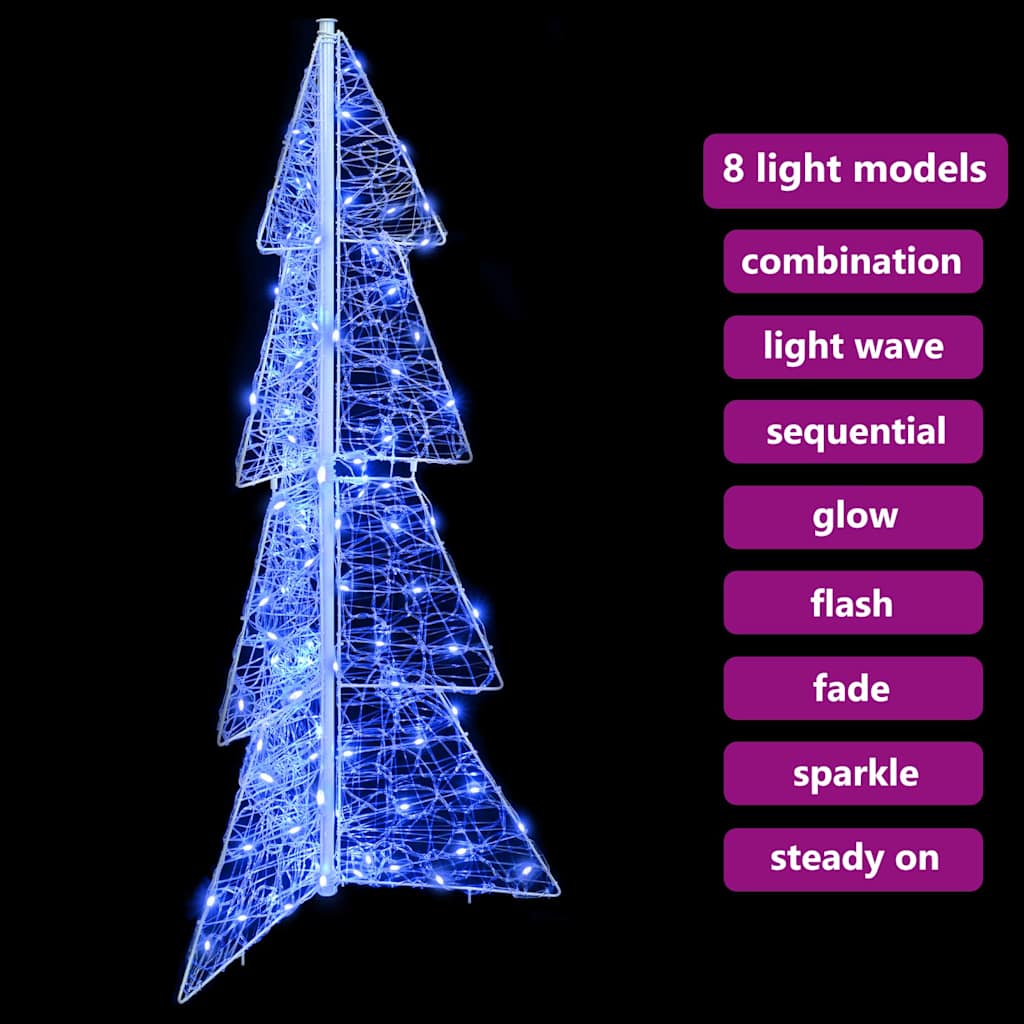 Weihnachtsbaum mit 100 LEDs Warmes Weiß 120 cm Acryl