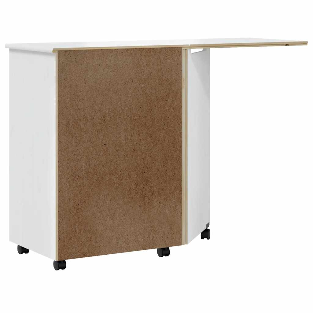 Rollschrank mit Schreibtisch MOSS Honigbraun Massivholz Kiefer