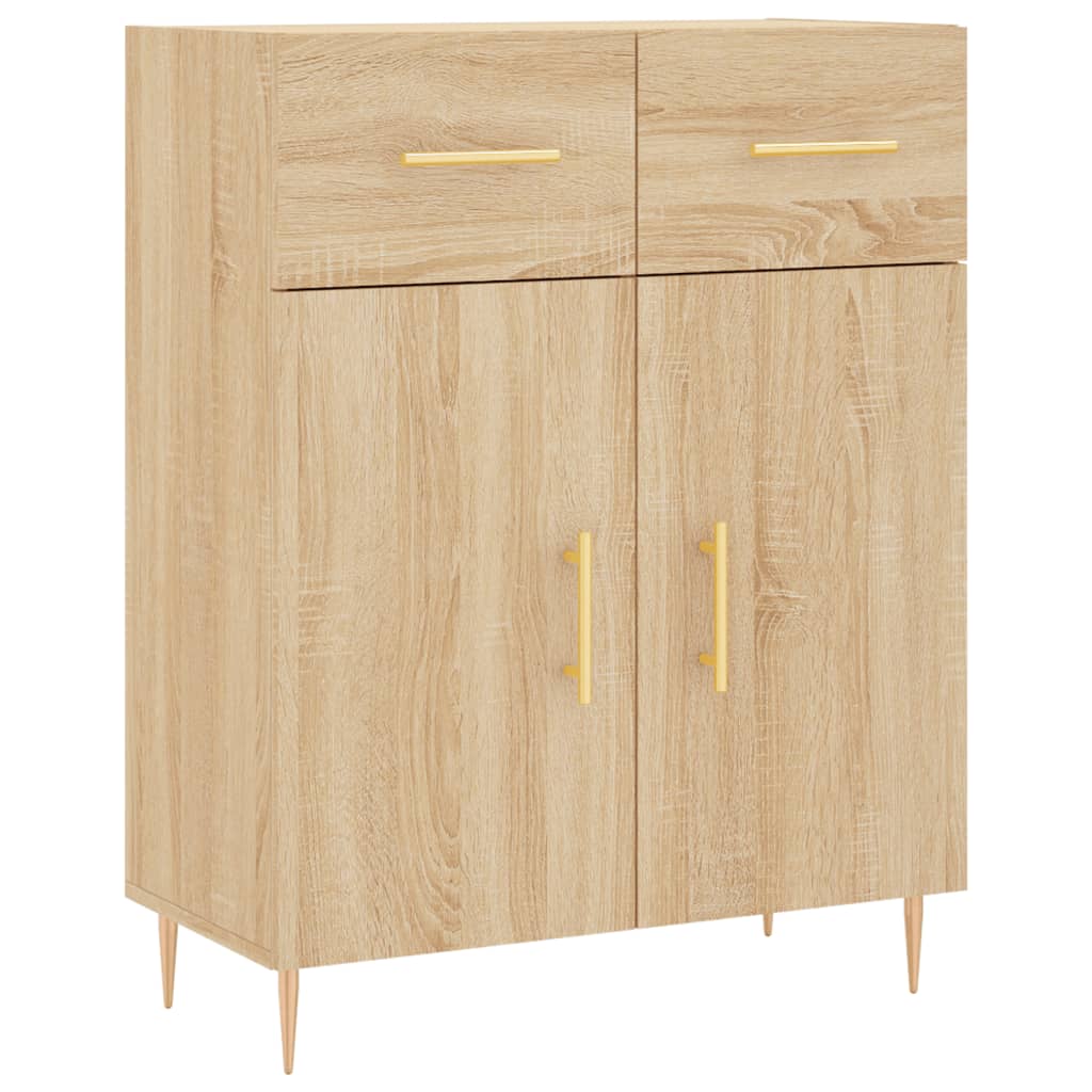 Highboard Hochglanz-Weiß 69,5x34x180 cm Holzwerkstoff