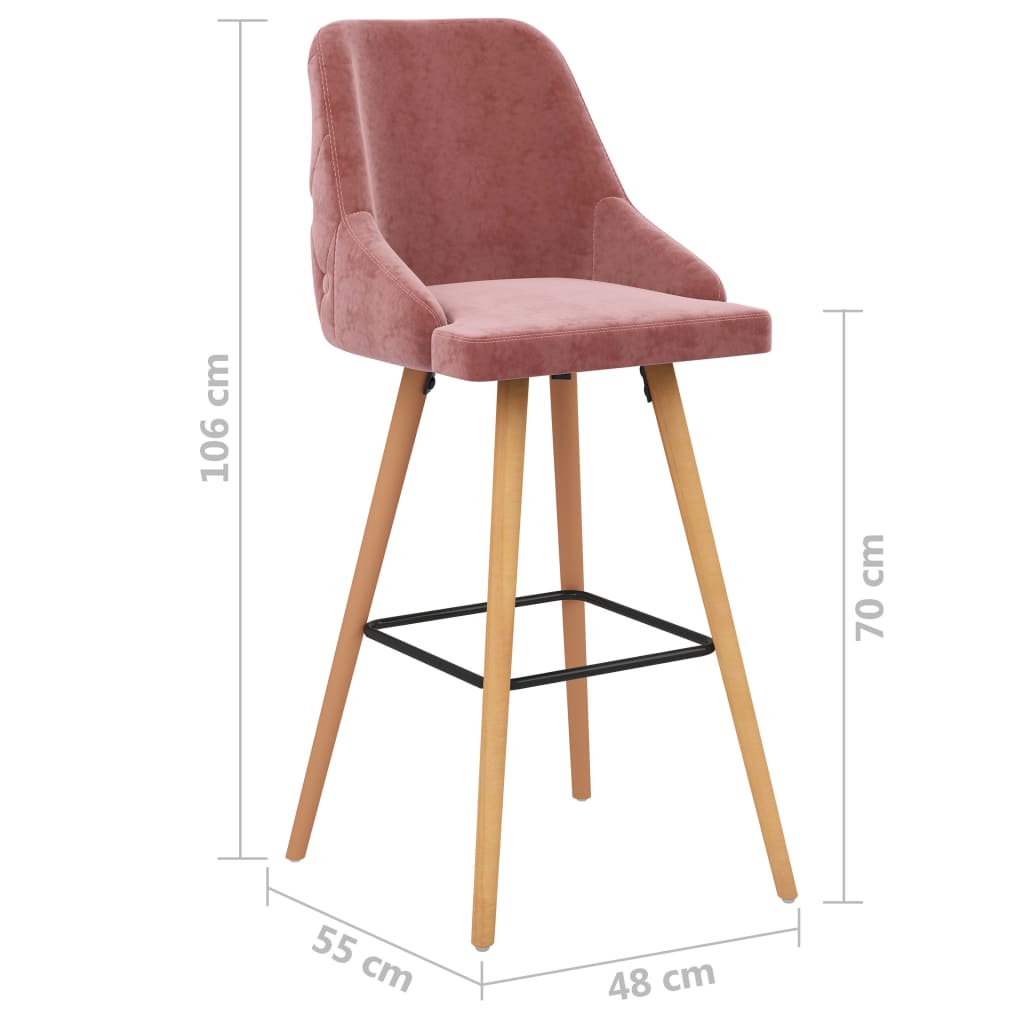 Barhocker 2 Stk. Schwarz Samt