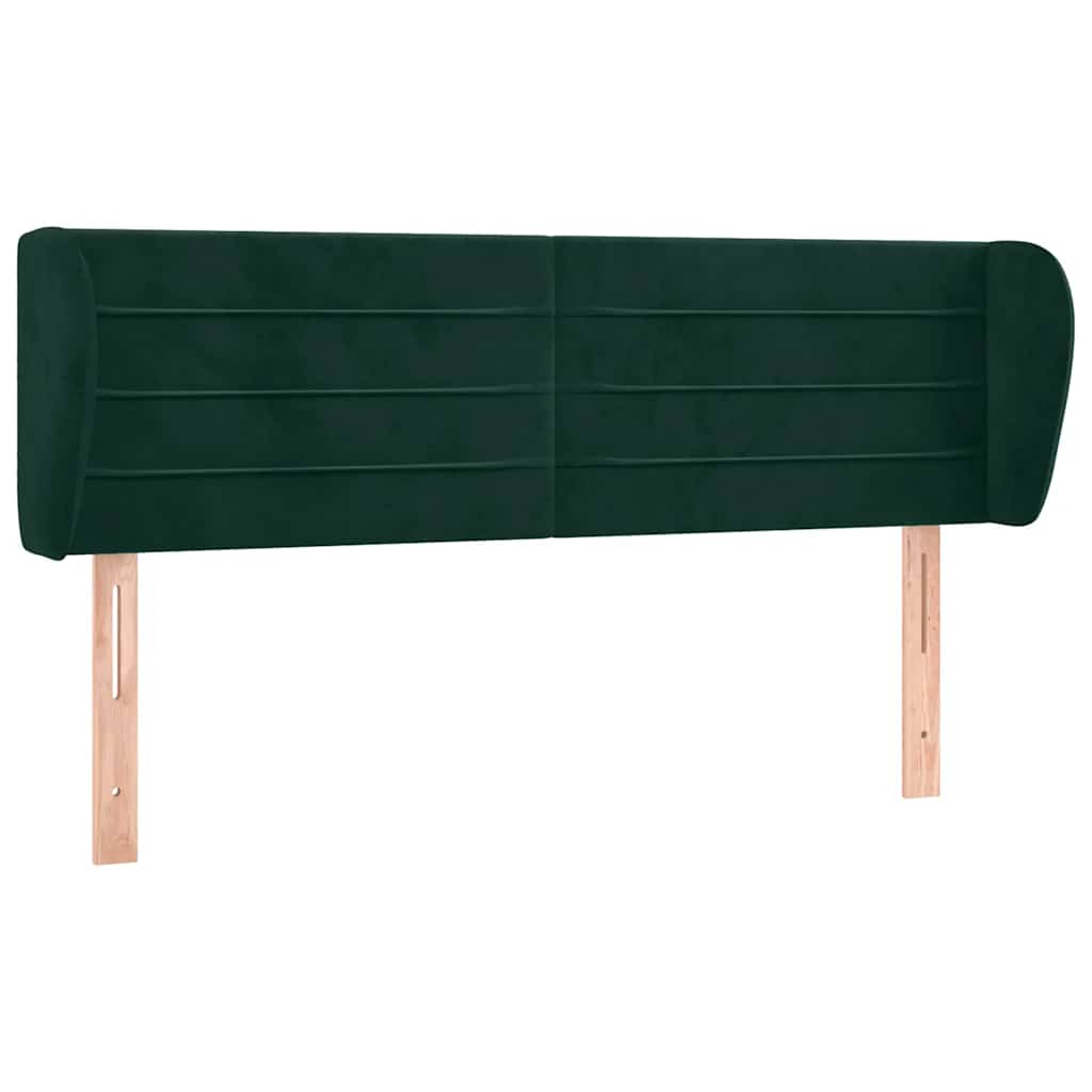 Kopfteil mit Ohren Dunkelblau 203x23x118/128 cm Samt