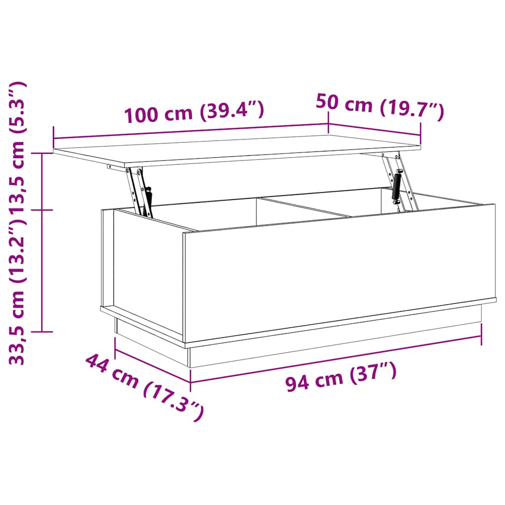 Couchtisch 100x50x35 cm Massivholz Kiefer
