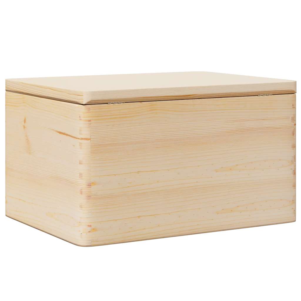 Holzkiste mit Deckel 40x30x13 cm Massivholz Kiefer