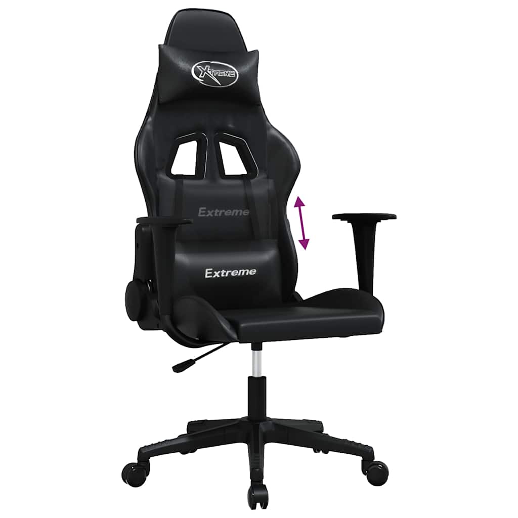 Gaming-Stuhl mit Massagefunktion Schwarz und Blau Kunstleder