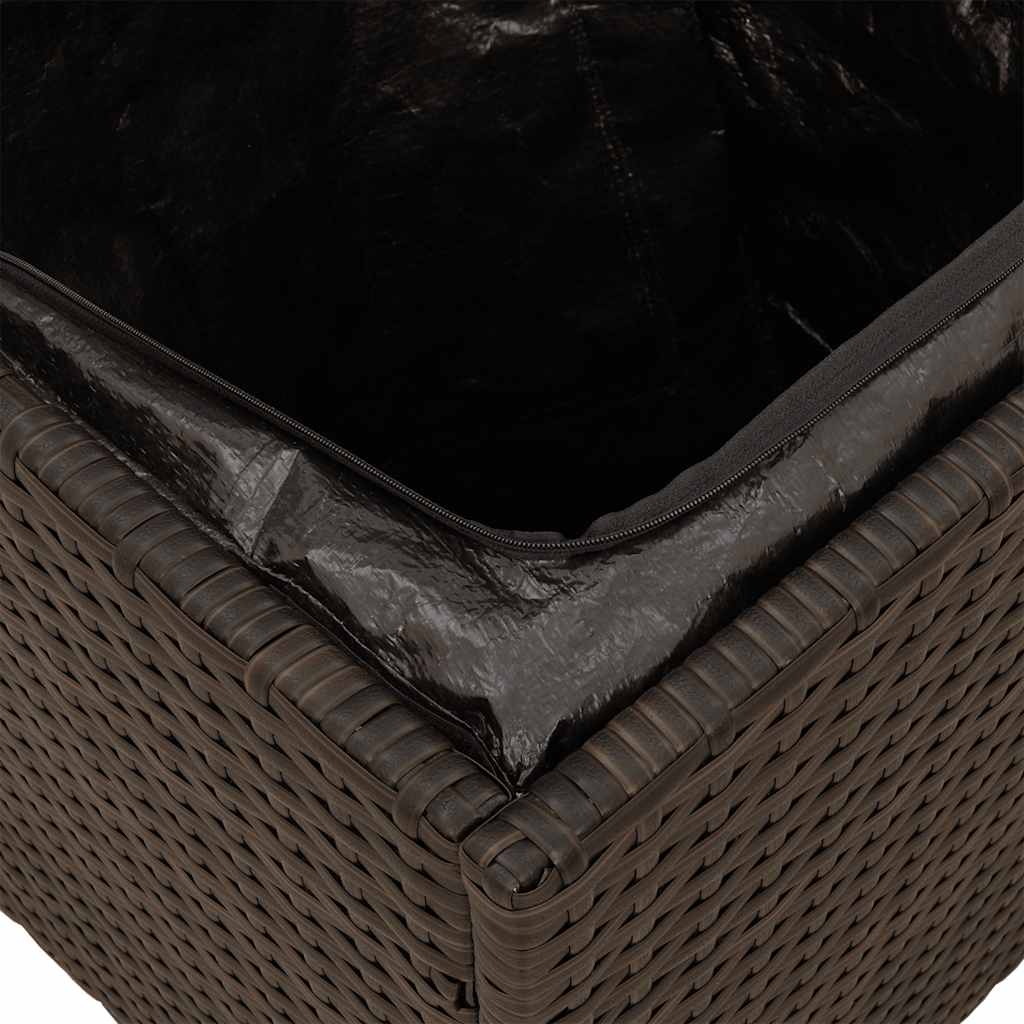Gartenhocker mit Kissen 2 Stk. Schwarz 40x40x43 cm Poly Rattan